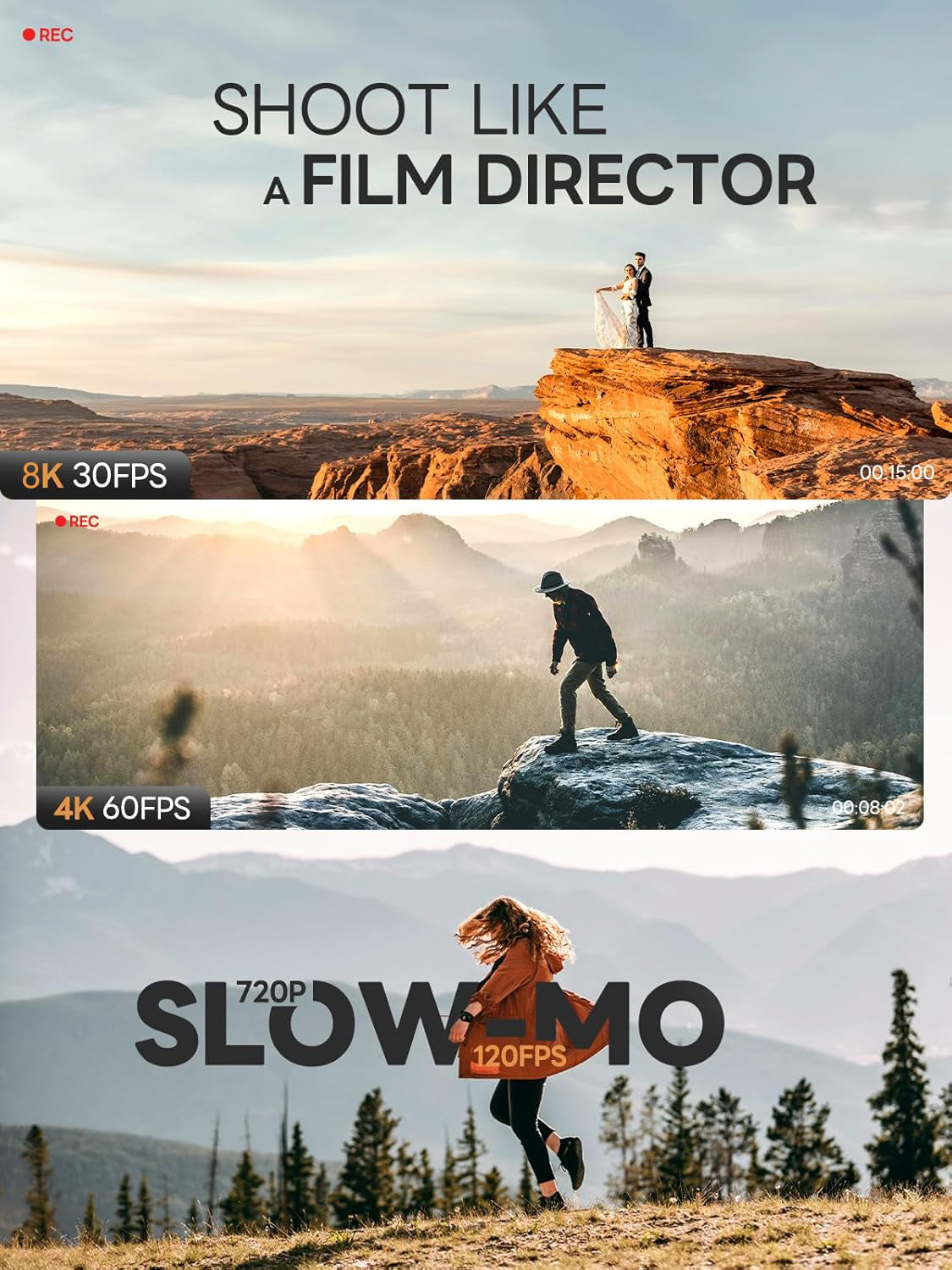 8K Professional Digital Cameras for Photography 64MP - 16X Zoom, WiFi, 3” 180° Flip Screen, Autofocus & Anti-Shake, 32G Card, 2 Batteries, Digital Camera for Vlogging YouTube Live Streaming