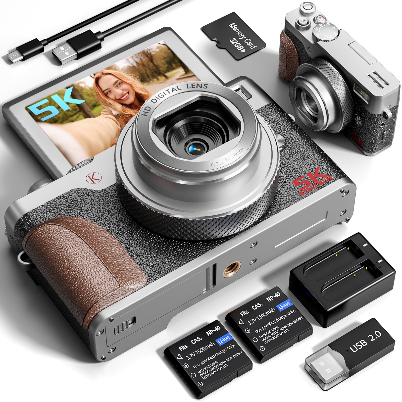 NBD 5K デジタルカメラ 64MP NBD 5K Digital Camera for Photography,48MP Autofocus Vlogging Camera f