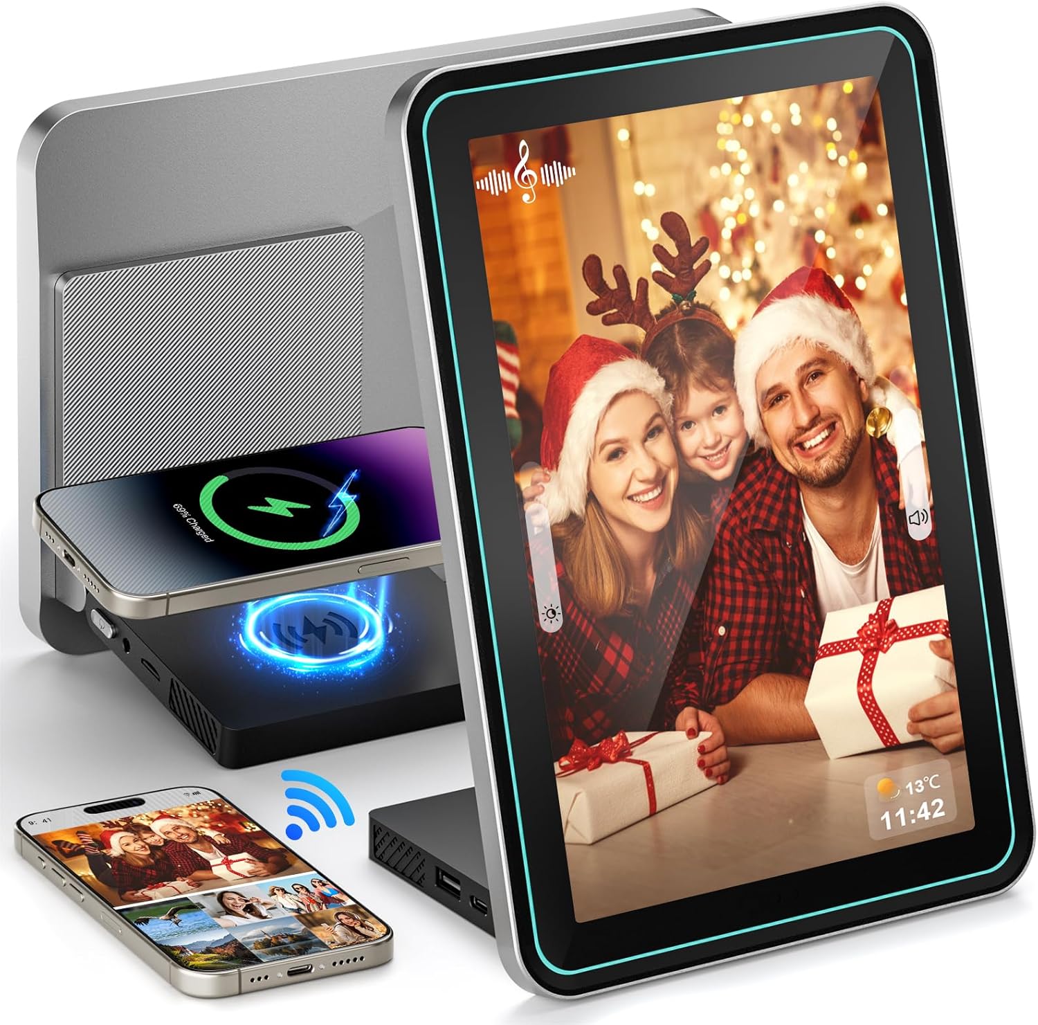 NBD WiFi Digital Picture Frame,10.1" IPS HD Touch Screen Digital Photo Frame, Share Photos/Videos Instantly via Free App, silver