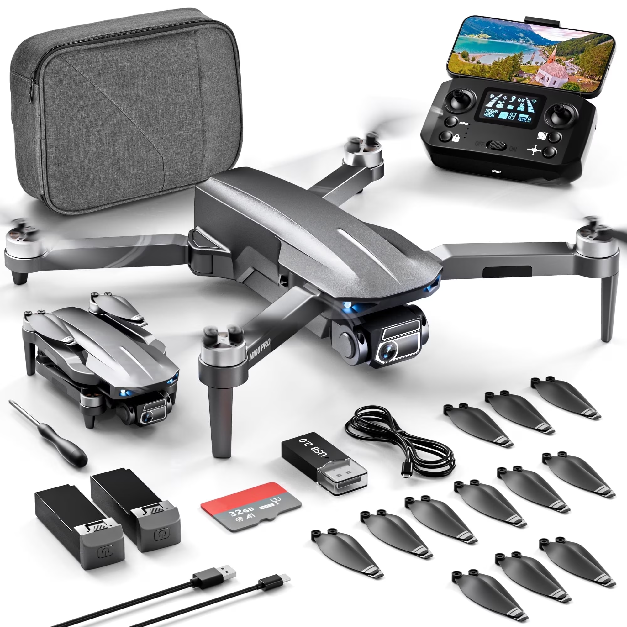Drones with Camera for Adults 4k, 5G WIFI FPV Transmission Drone, 40mins Flight Time on 2 Batteries, Brushless Motor, Multiple Flight Modes, Mobile Phone Control, Suitable for Beginners