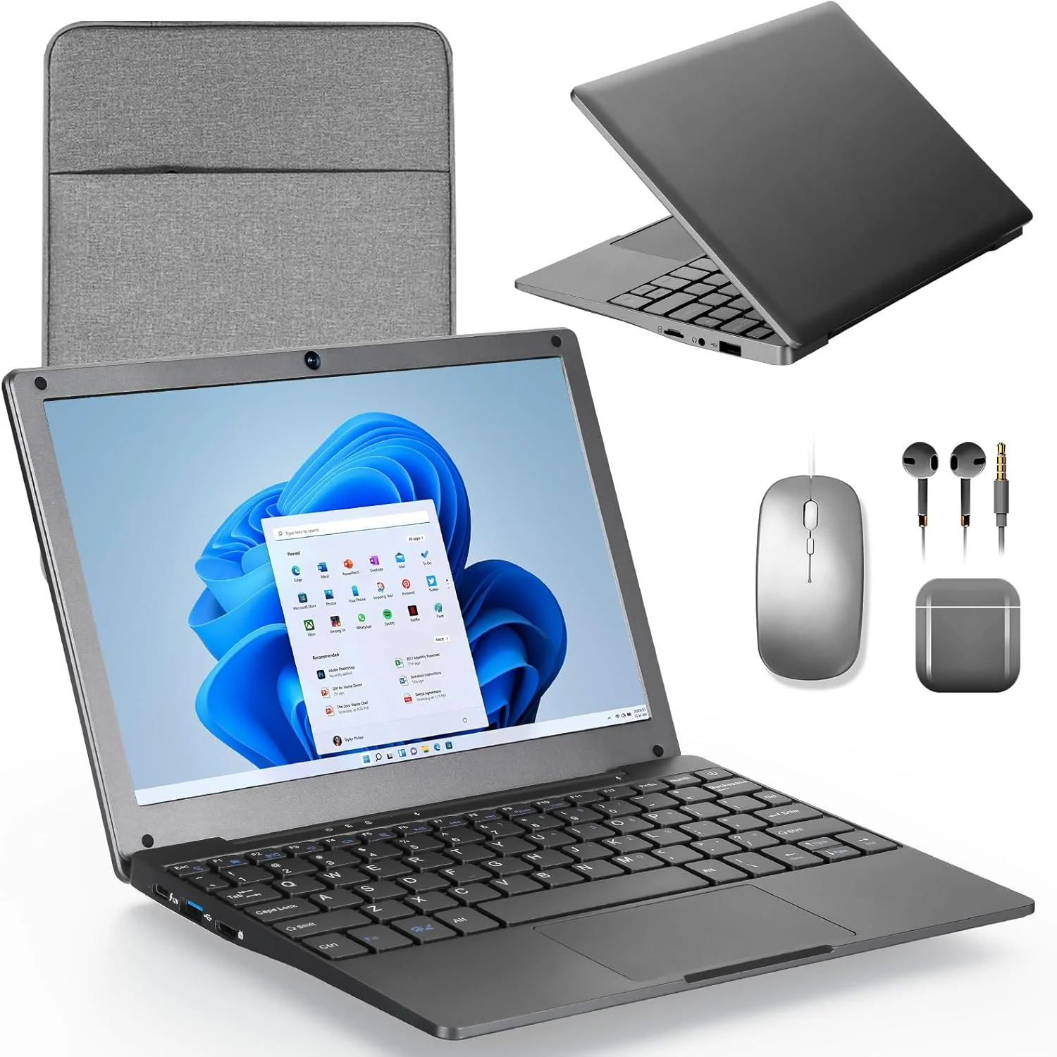 NBD Windows 11 Mini Laptop 8GB RAM 128GB ROM Intel Celeron Quad-Core Processors,10" Netbook Computer