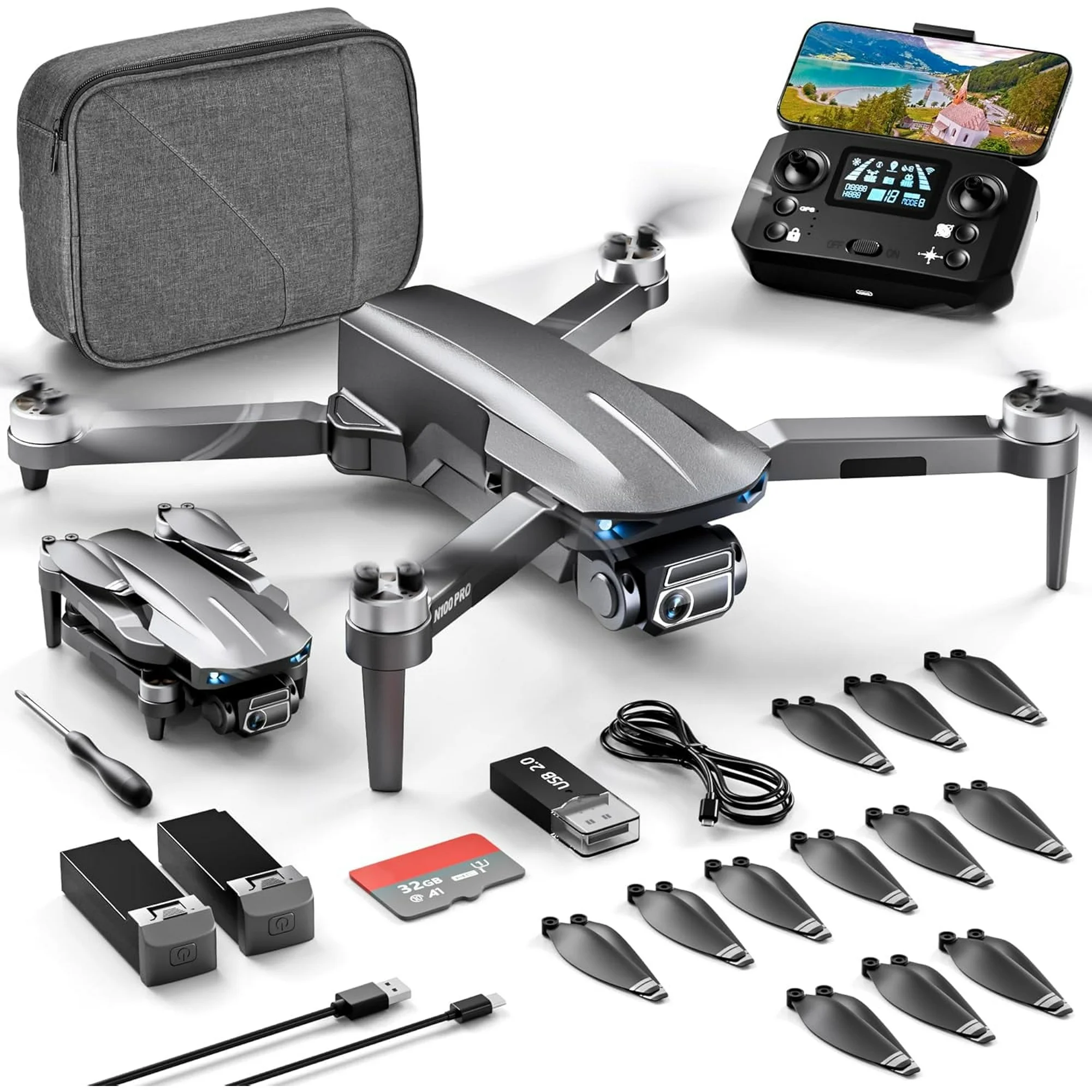 NBD 4K Drone with Camera for Adults, 52-Min Flight, 10,000FT Range, 249g Foldable FPV Quadcopter, 5G WiFi, Brushless Motor, Smart Return Home (Grey)
