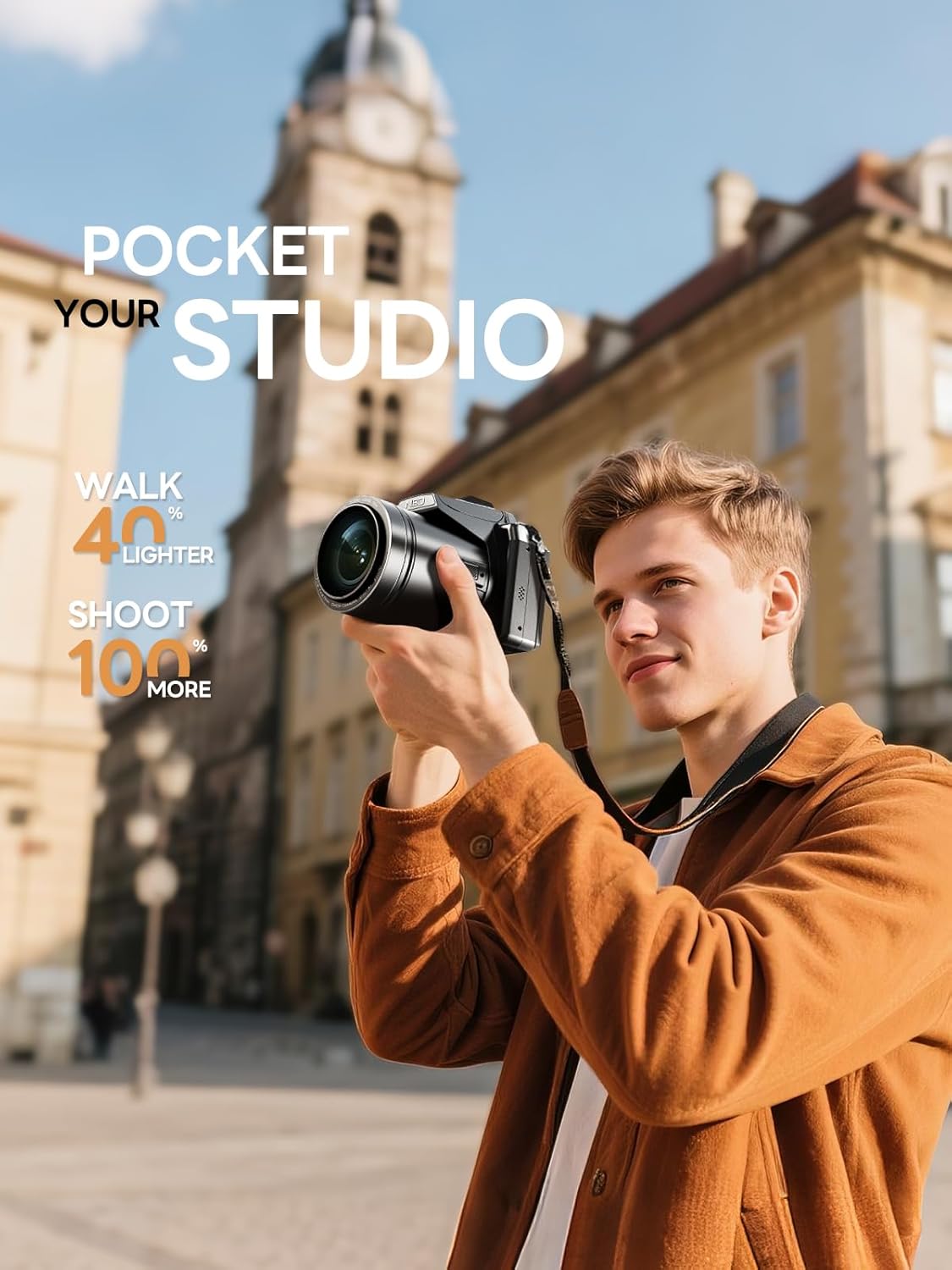 8K Professional Digital Cameras for Photography 64MP - 16X Zoom, WiFi, 3” 180° Flip Screen, Autofocus & Anti-Shake, 32G Card, 2 Batteries, Digital Camera for Vlogging YouTube Live Streaming