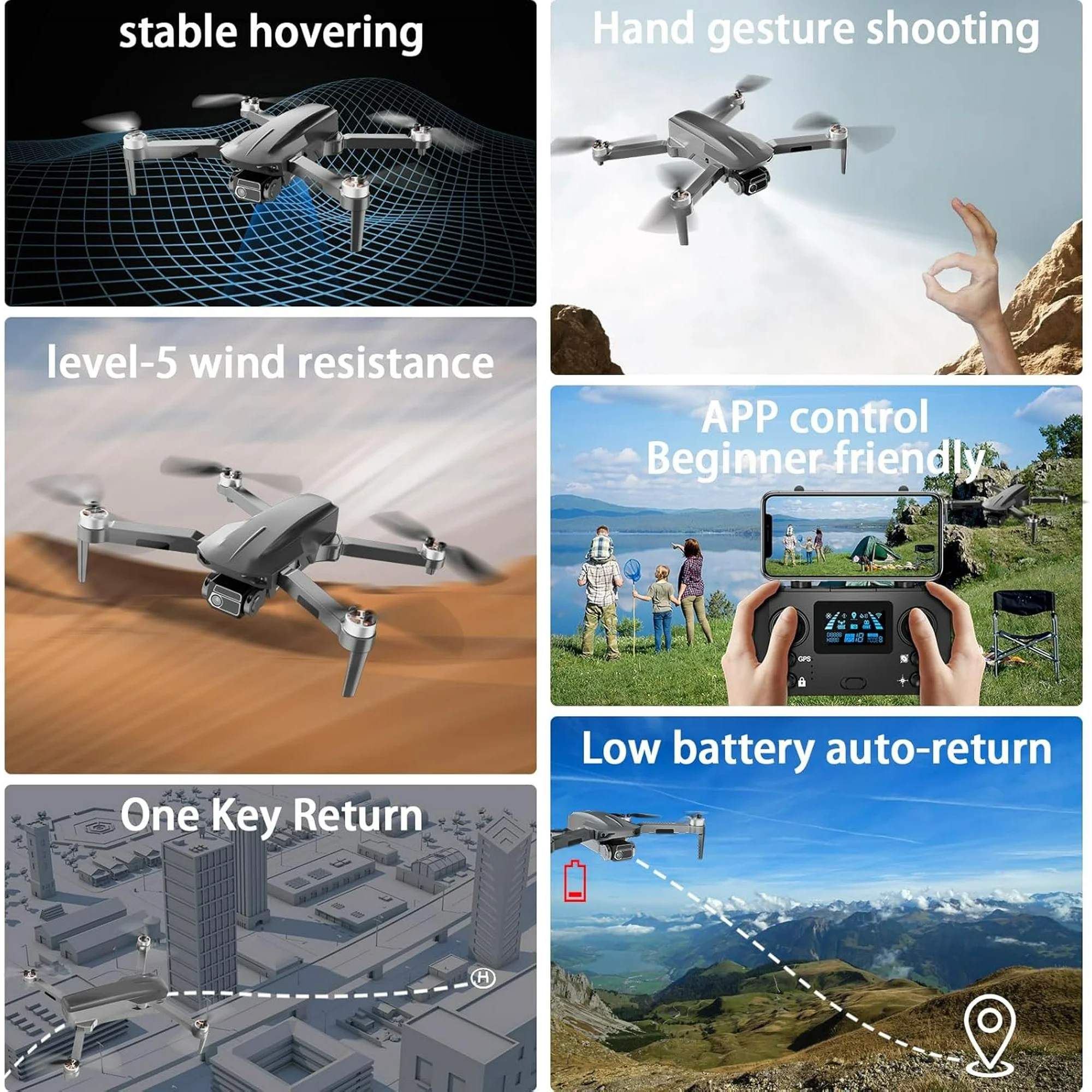 NBD 4K Drone with Camera for Adults, 52-Min Flight, 10,000FT Range, 249g Foldable FPV Quadcopter, 5G WiFi, Brushless Motor, Smart Return Home (Grey)