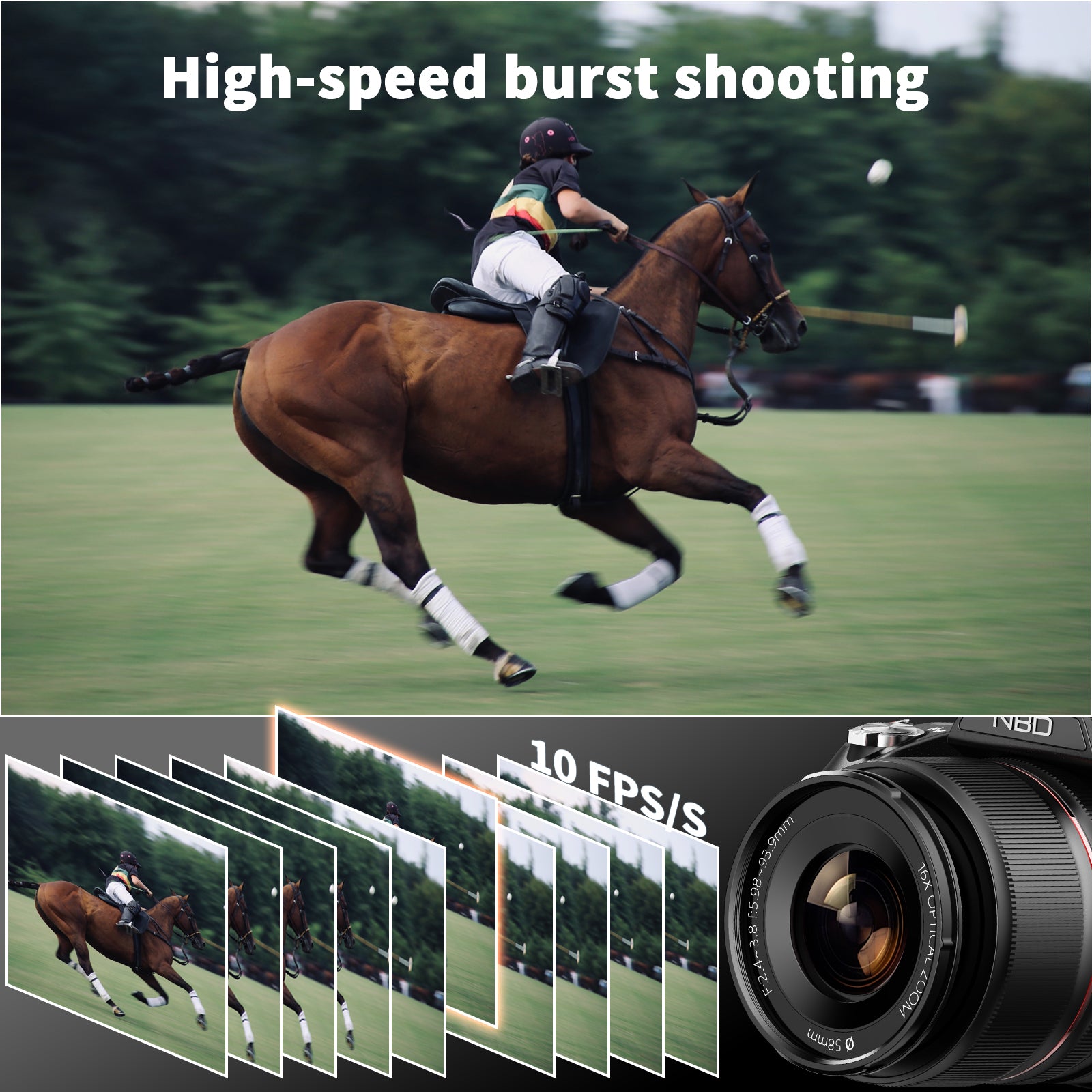 NBD 64MP Digital Cameras for Photography,5K Vlogging Cameras for Youtube,16X Optical Zoom Travel Point and Shoot Digital Cameras Fotograficas with 180°Flip Screen,58mm UV Lens,2 Batteries,32GB Card