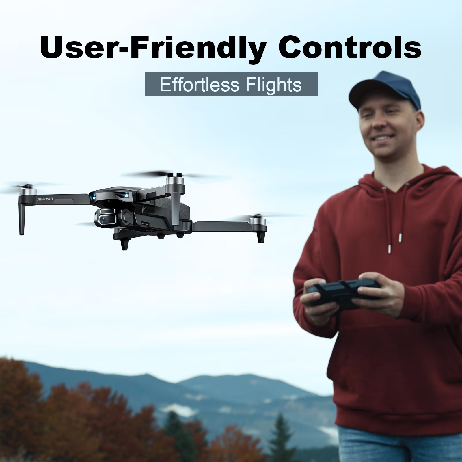 Drones with Camera for Adults 4k, 5G WIFI FPV Transmission Drone, 40mins Flight Time on 2 Batteries, Brushless Motor, Multiple Flight Modes, Mobile Phone Control, Suitable for Beginners