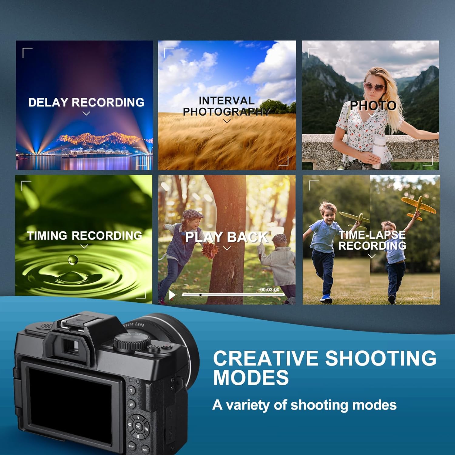 4K Digital Camera With 16X Digital Zoom