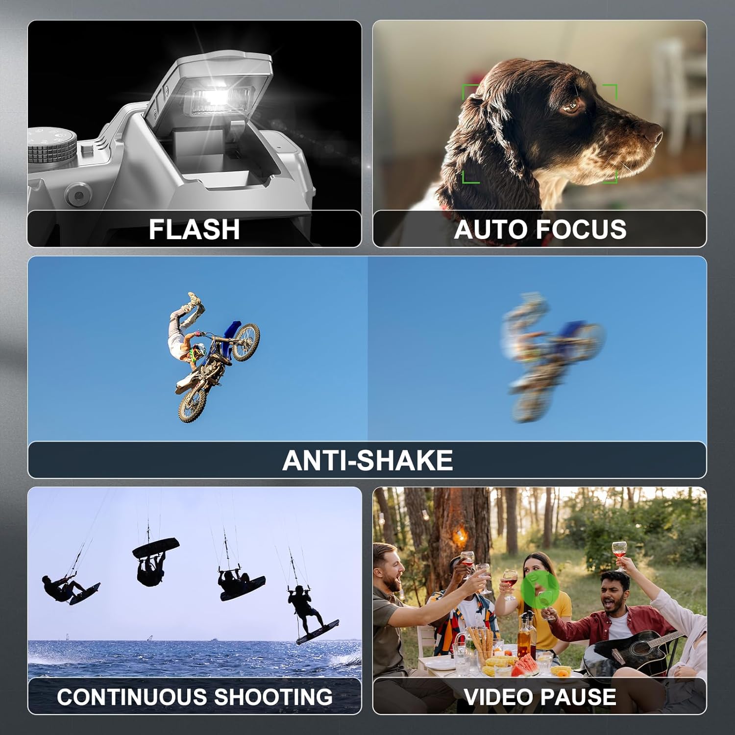 5K Professional Cameras for Photography 64MP - 16X Zoom, WiFi, 3” 180° Flip Screen, Autofocus & Anti-Shake, 32G Card, 2 Batteries, Digital Camera for Vlogging YouTube Live Streaming