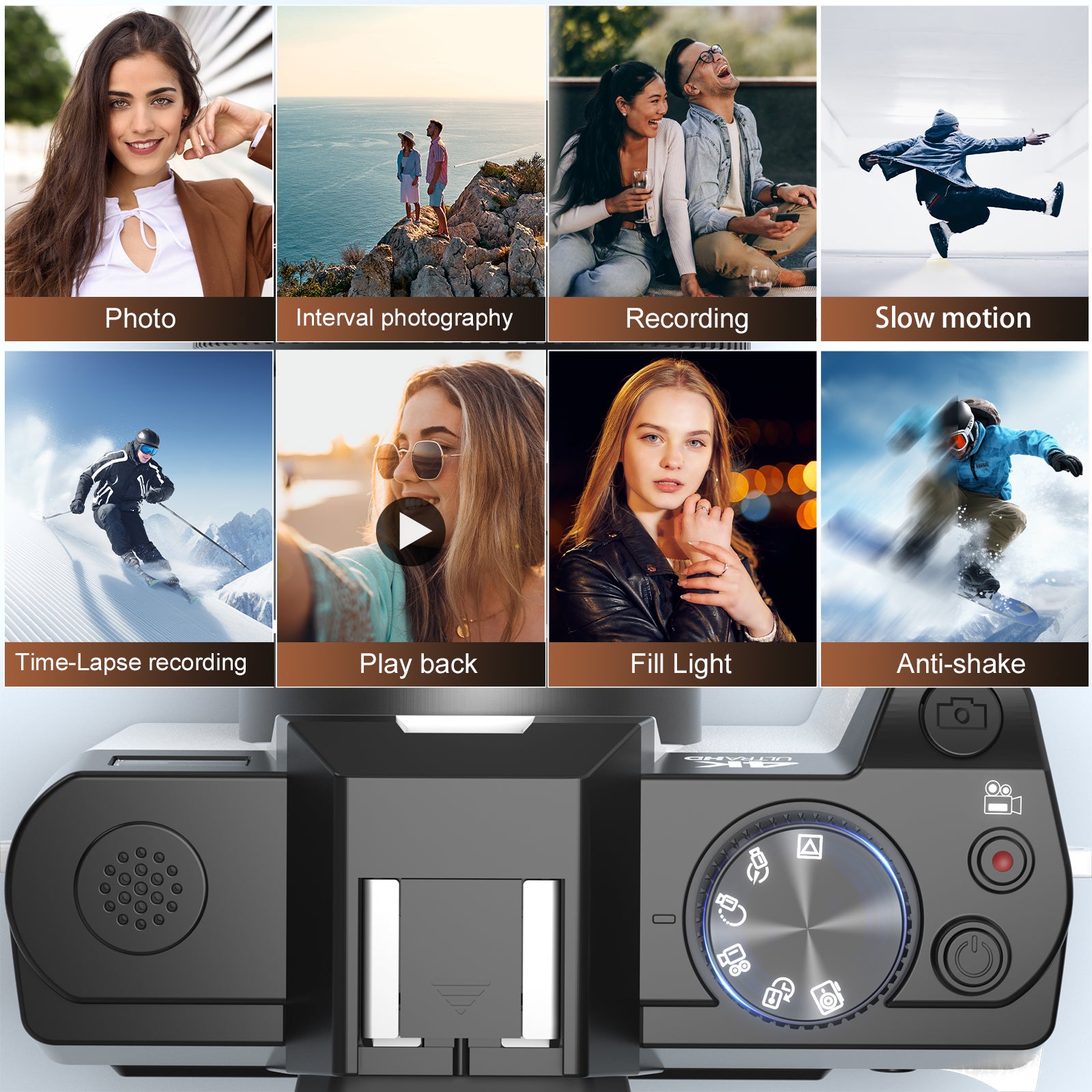 NBD 5K Digital Camera for Photography,48MP Autofocus Vlogging Camera for Youtube with 32GB TF Card,White