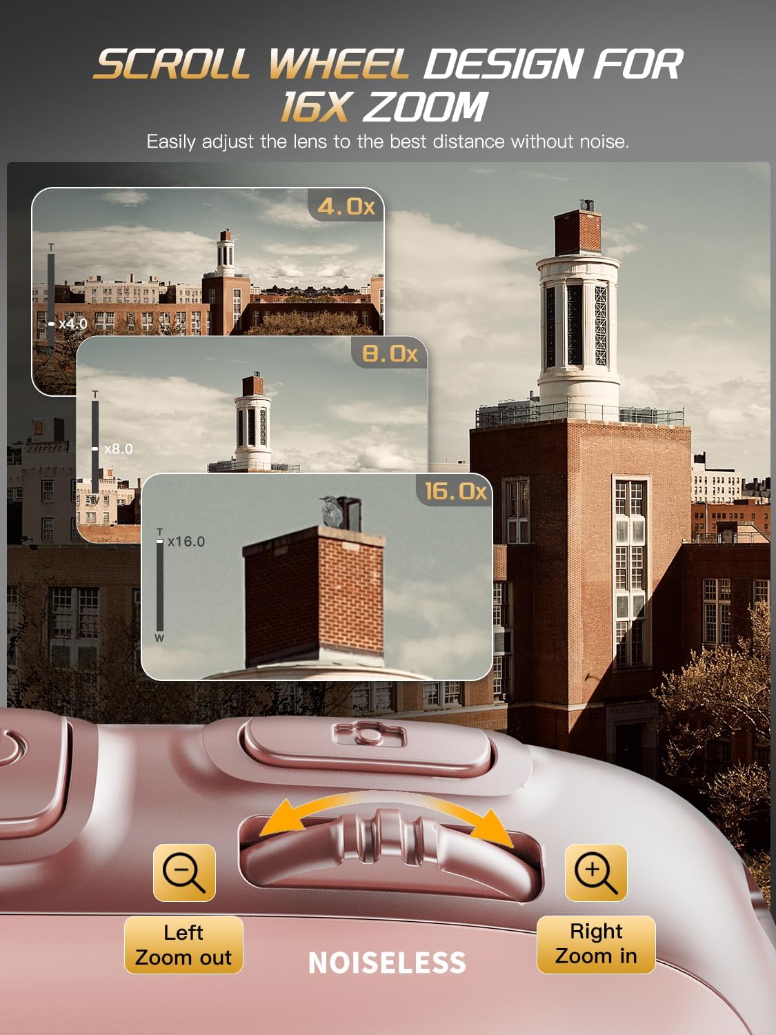 64MP 4K Digital Camera for Photography with Autofocus, 16X Zoom, Compact Design, Includes 32GB SD Card,Pink