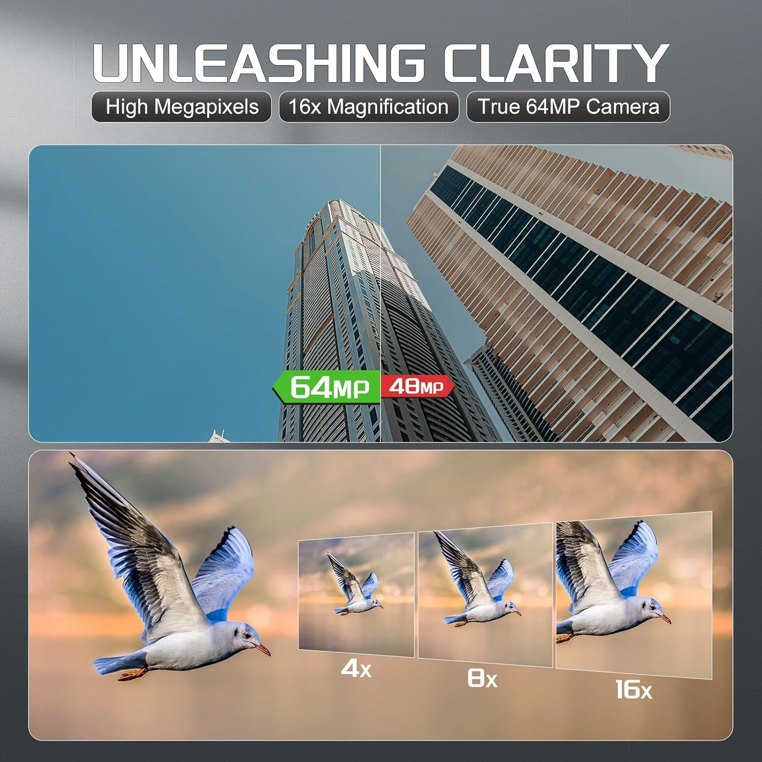 5K Professional Cameras for Photography 64MP - 16X Zoom, WiFi, 3” 180° Flip Screen, Autofocus & Anti-Shake, 32G Card, 2 Batteries, Digital Camera for Vlogging YouTube Live Streaming