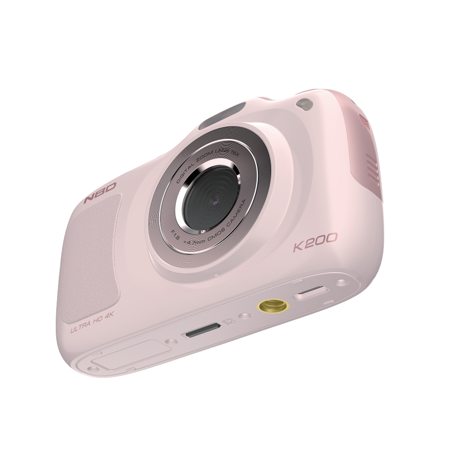 64MP 4K Digital Camera for Photography with Autofocus, 16X Zoom, Compact Design, Includes 32GB SD Card,Pink