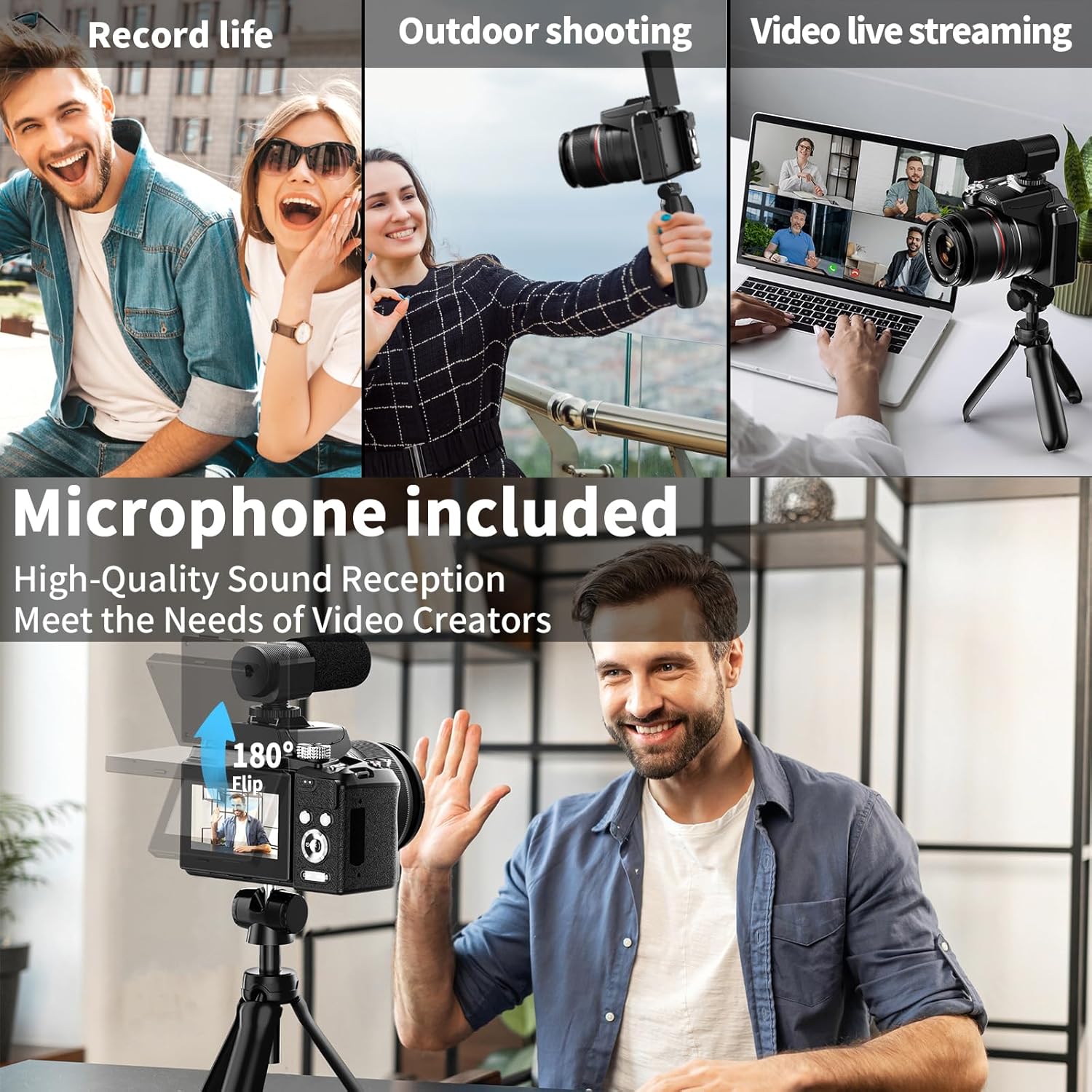 NBD Digital Camera 5K 64MP 16X Optical Zoom Camera for Photography with 32GB TF Card