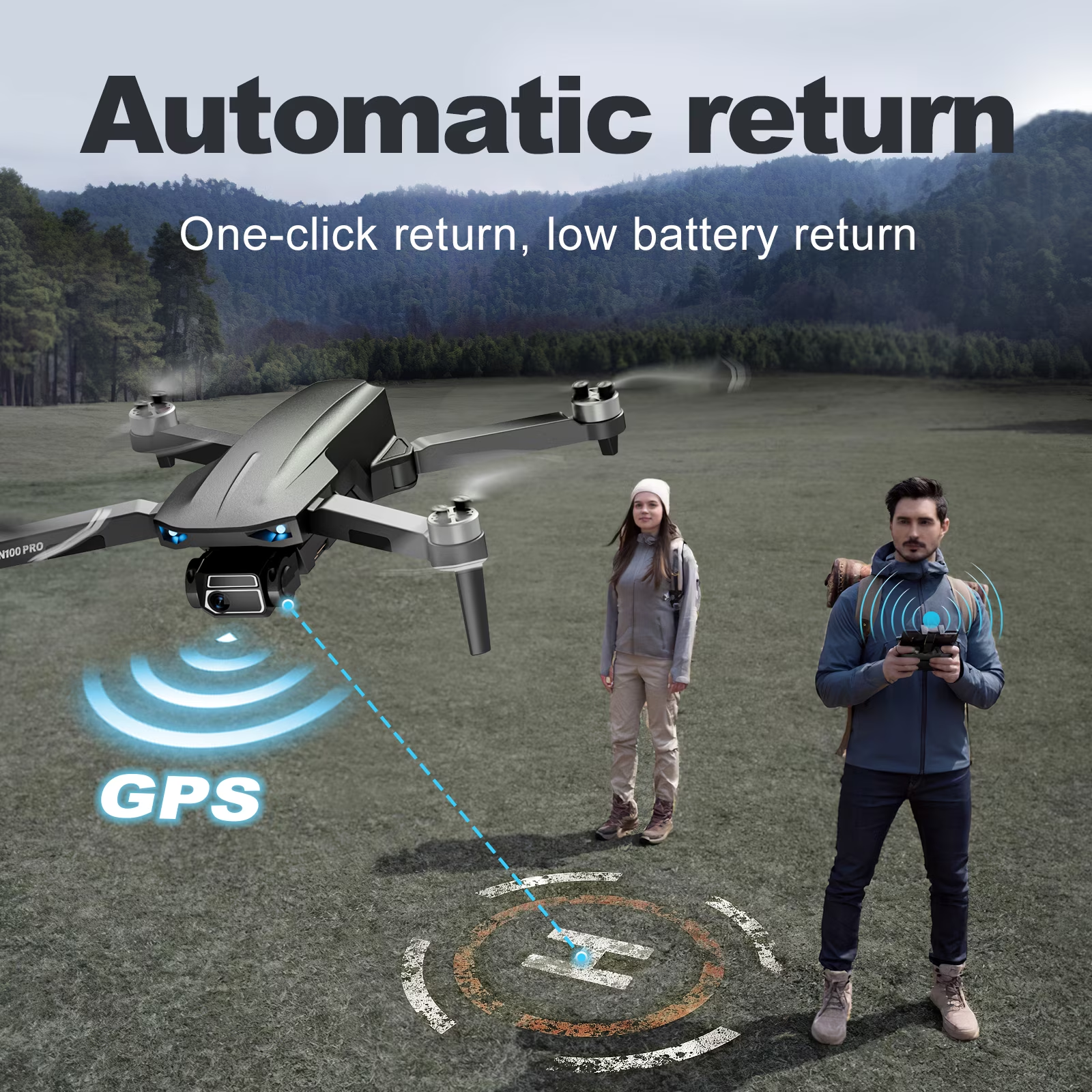 Drones with Camera for Adults 4k, 5G WIFI FPV Transmission Drone, 40mins Flight Time on 2 Batteries, Brushless Motor, Multiple Flight Modes, Mobile Phone Control, Suitable for Beginners