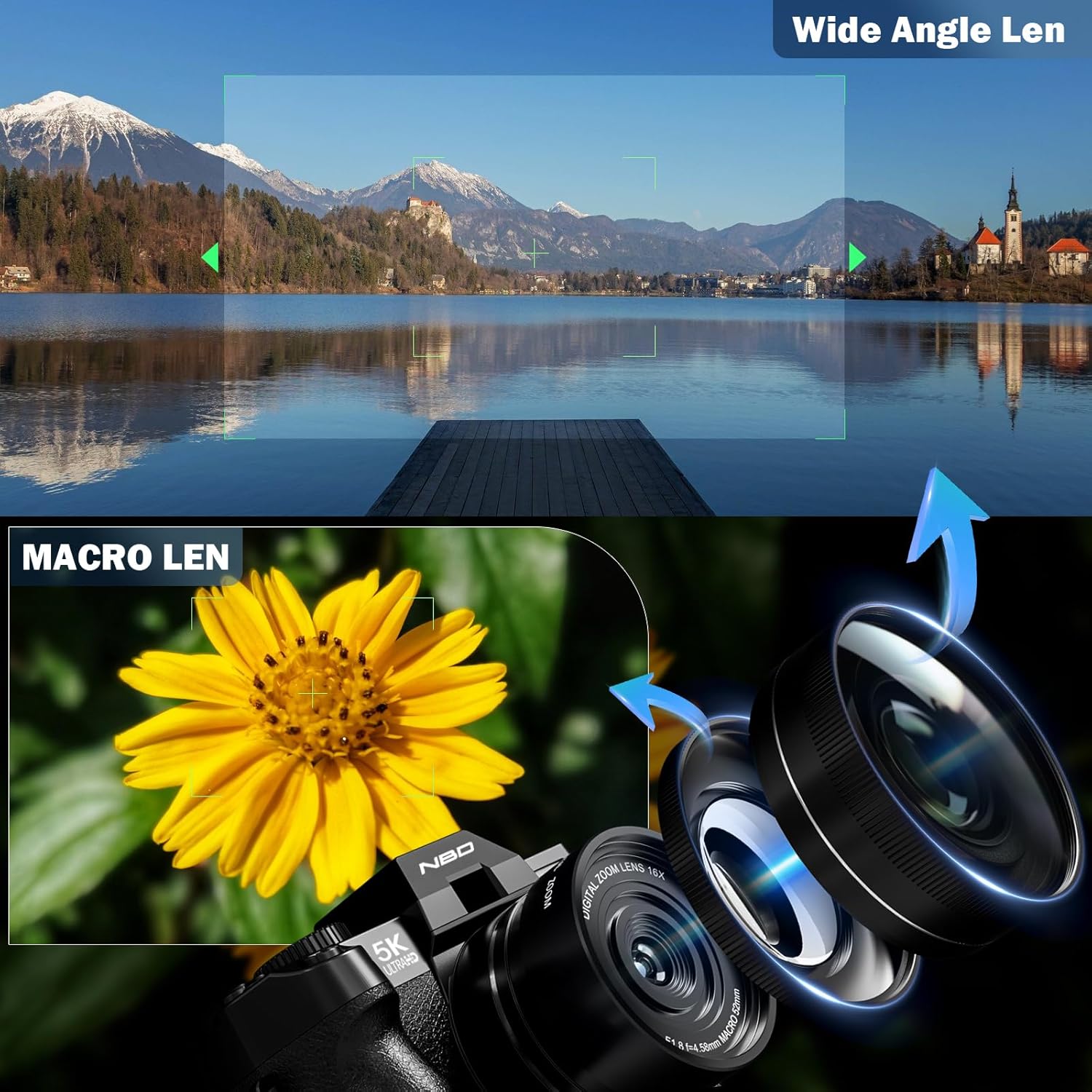 5K 48MP Digital Camera With Camera Lens