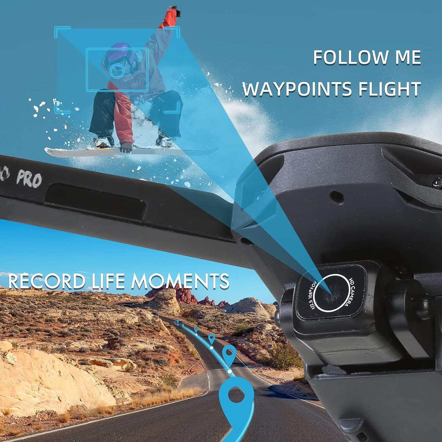 HHD Drone with 4K Camera for Adults and Beginners, 5G Wifi Transmission, 40 Minutes Flight Time,Black