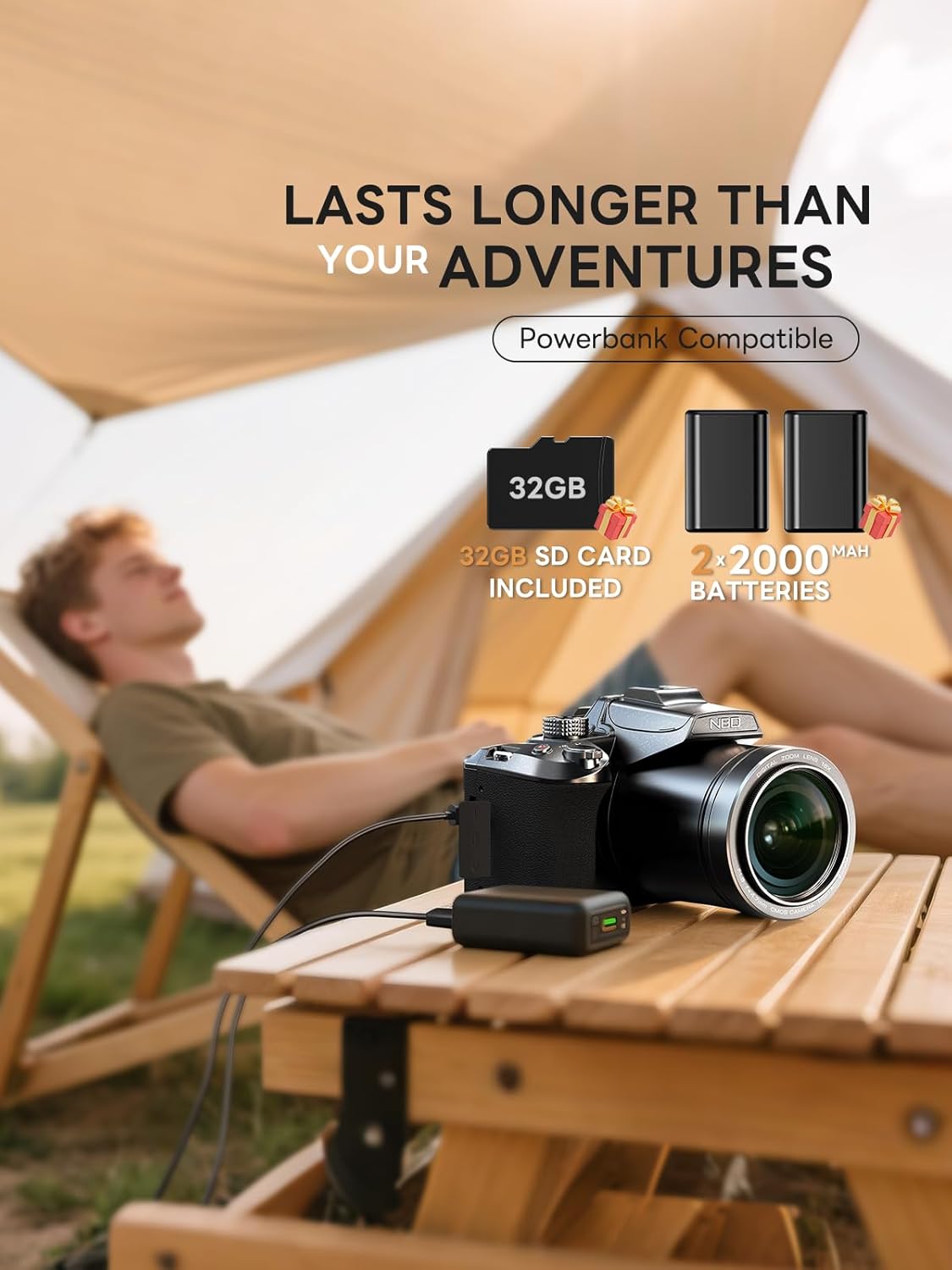 5K Professional Digital Cameras for Photography 64MP - 16X Zoom, WiFi, 3” 180° Flip Screen, Autofocus & Anti-Shake, 32G Card, 2 Batteries, Digital Camera for Vlogging YouTube Live Streaming