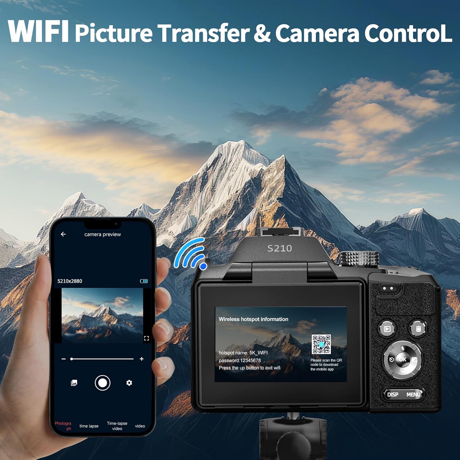 NBD Digital Camera 5K 64MP 16X Optical Zoom Camera for Photography with 32GB TF Card