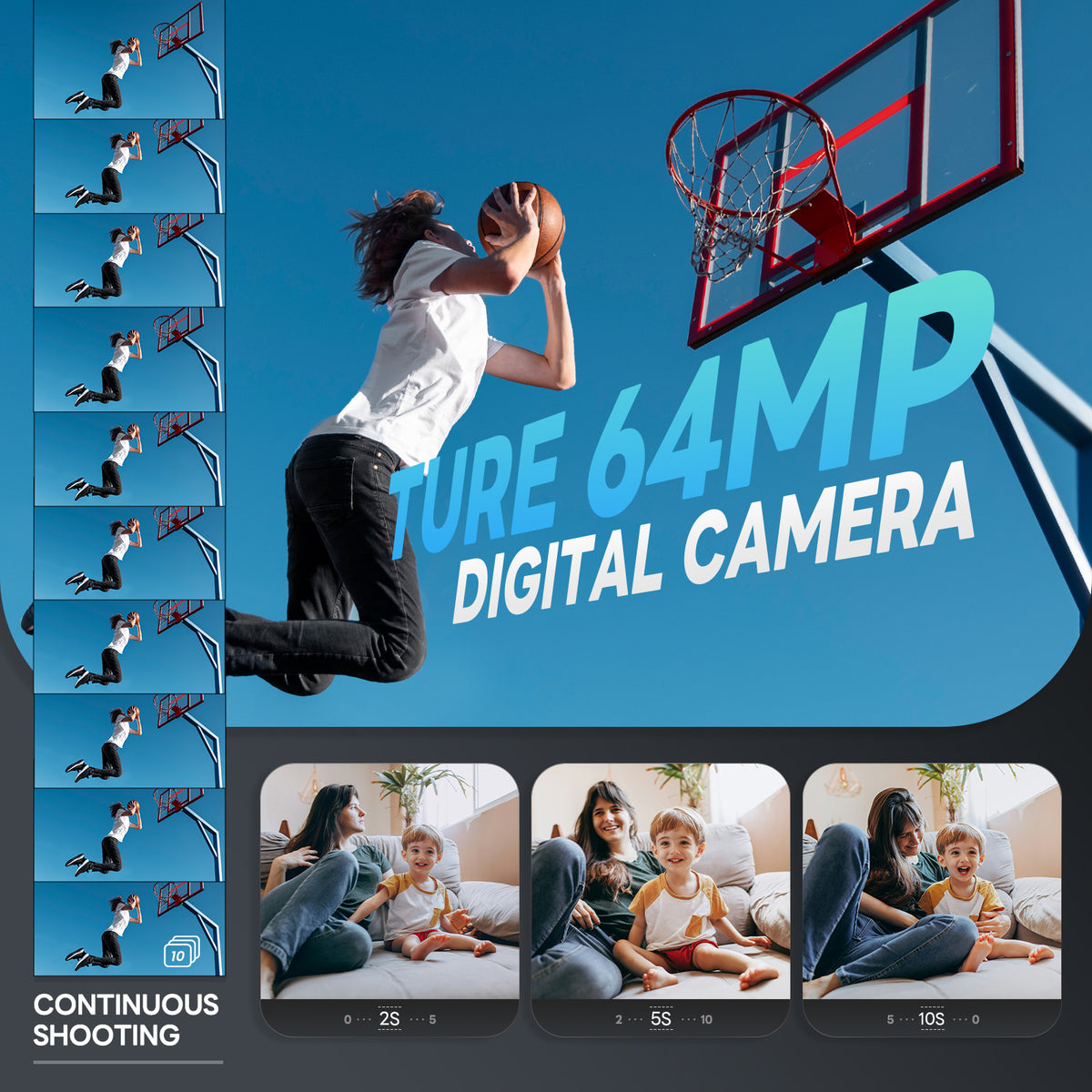 5K Digital Camera With 16X Digital Zoom