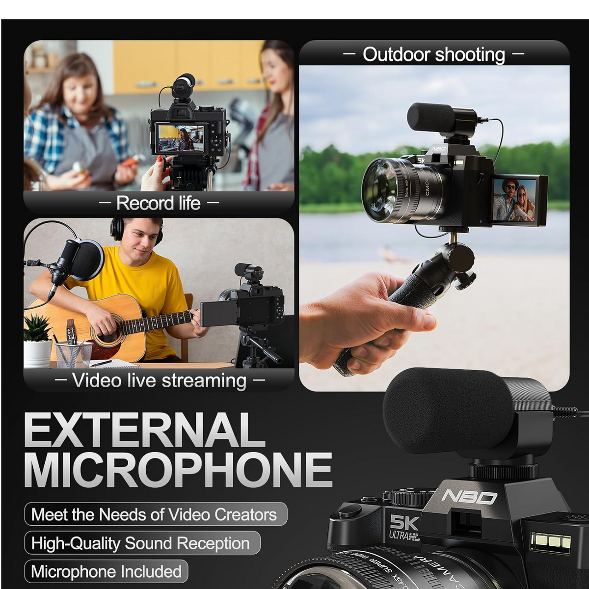 5K Digital Camera With 16X Digital Zoom