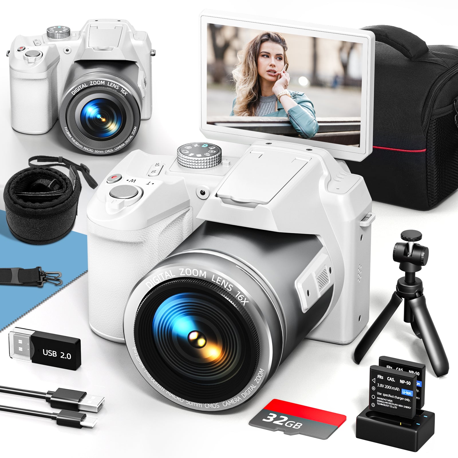 4K Digital Camera With 16X Digital Zoom