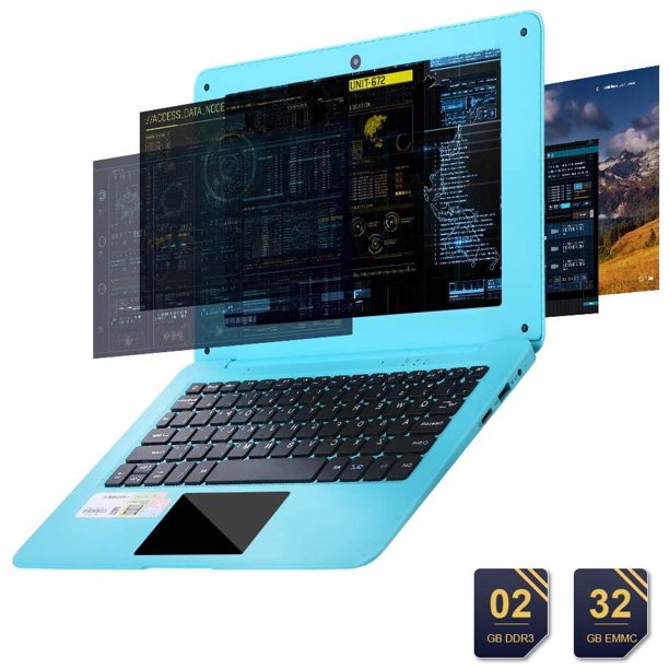 Windows 10 Laptop - 10.1 Inch Quad Core Notebook with FullHD Display, Abundant Ports, and Accessories (Blue)