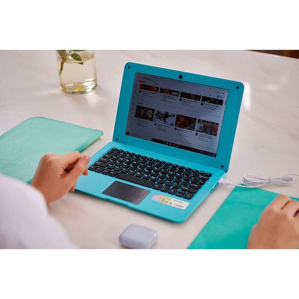 Windows 10 Laptop - 10.1 Inch Quad Core Notebook with FullHD Display, Abundant Ports, and Accessories (Blue)