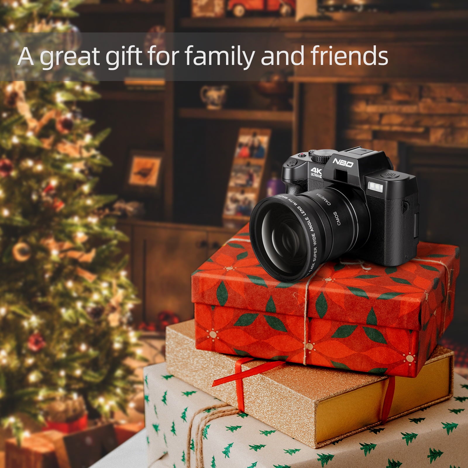 NBD 48MP 4K Video Camera 3.0" Flip Screen YouTube Vlogging Camera with Wide Angle Lens and 16X Digital Zoom