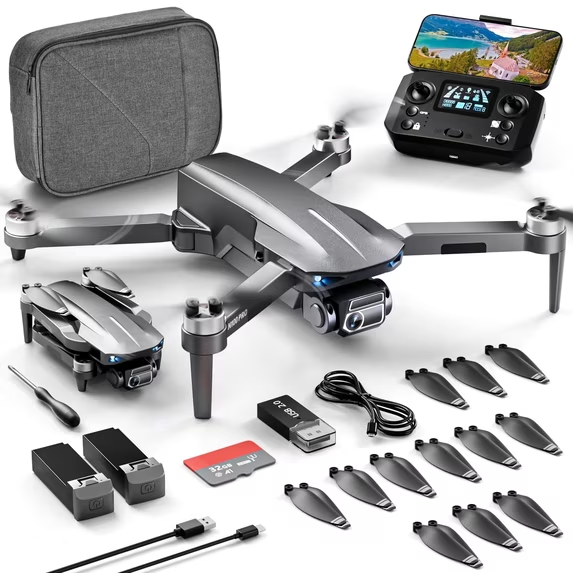 HHD Drones with Camera for Adults 4k, 5G WIFI FPV Transmission Drone, 40mins Flight Time on 2 Batteries, Brushless Motor, Multiple Flight Modes, Mobile Phone Control, Suitable for Beginners