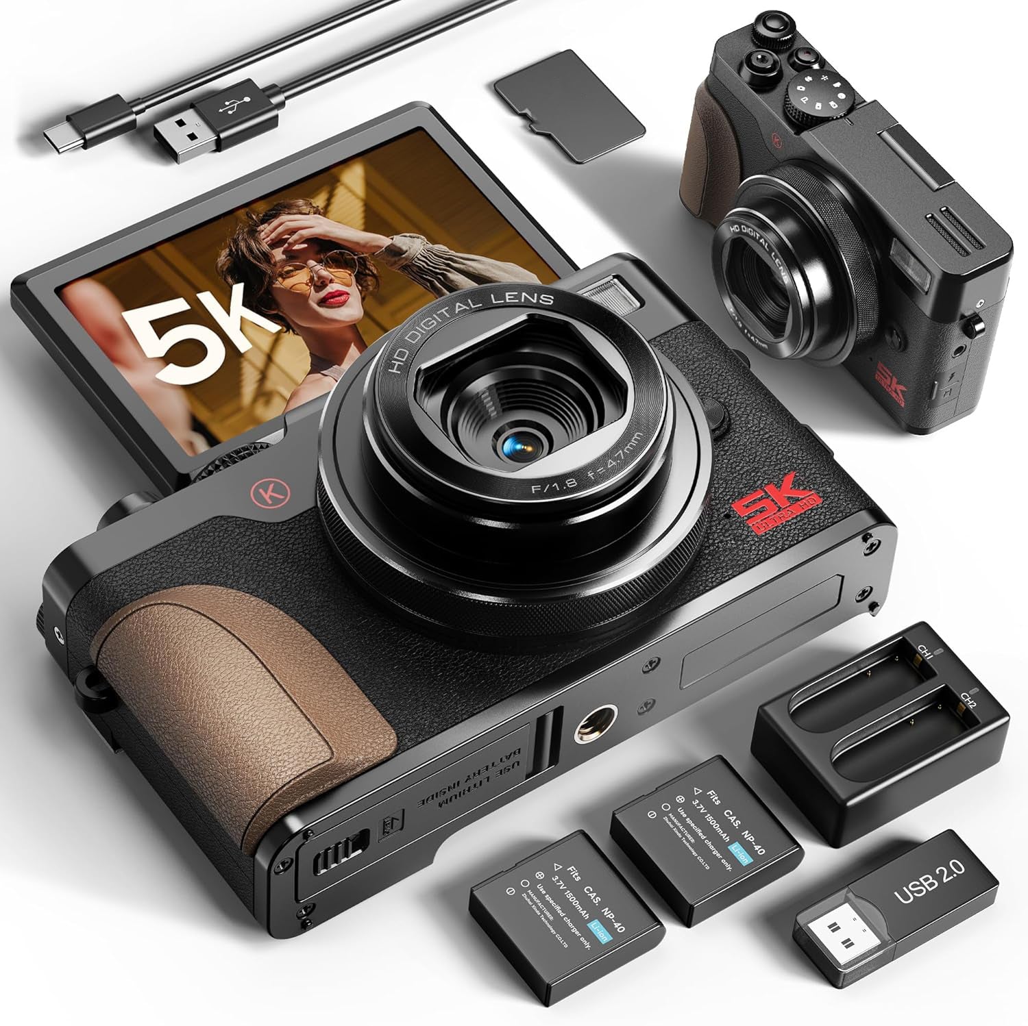 5K 64MP Digital Cameras for Photography