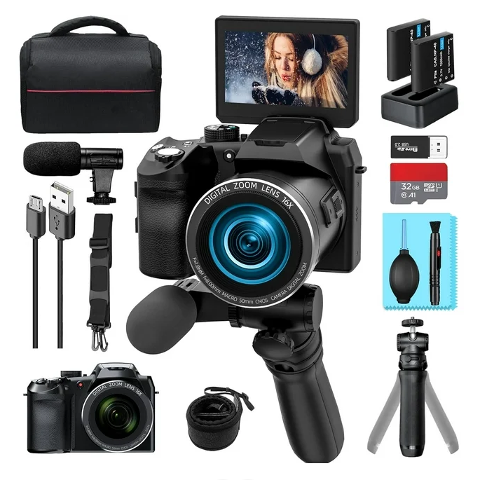 NBD 64MP Digital Camera for Photography, 4K Vlogging Camera for Youtube with 16X Digital Zoom