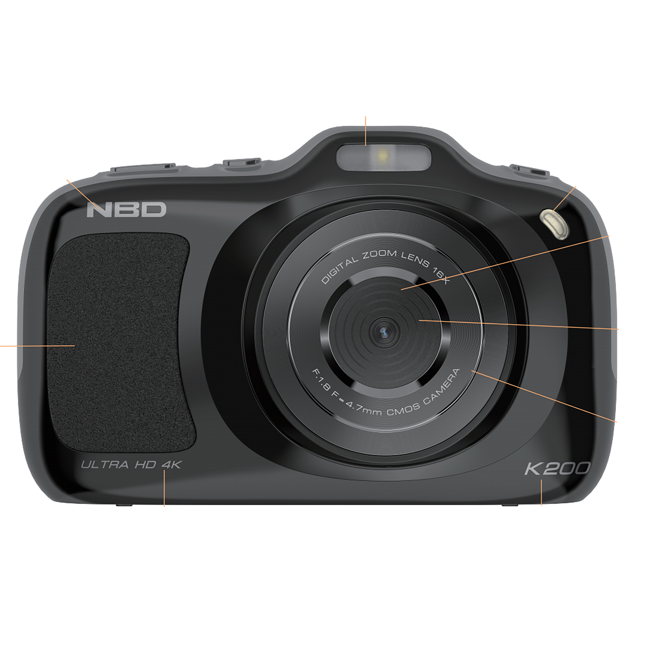 64MP 4K Digital Camera for Photography with Autofocus, 16X Zoom, Compact Design, Includes 32GB SD Card,Black