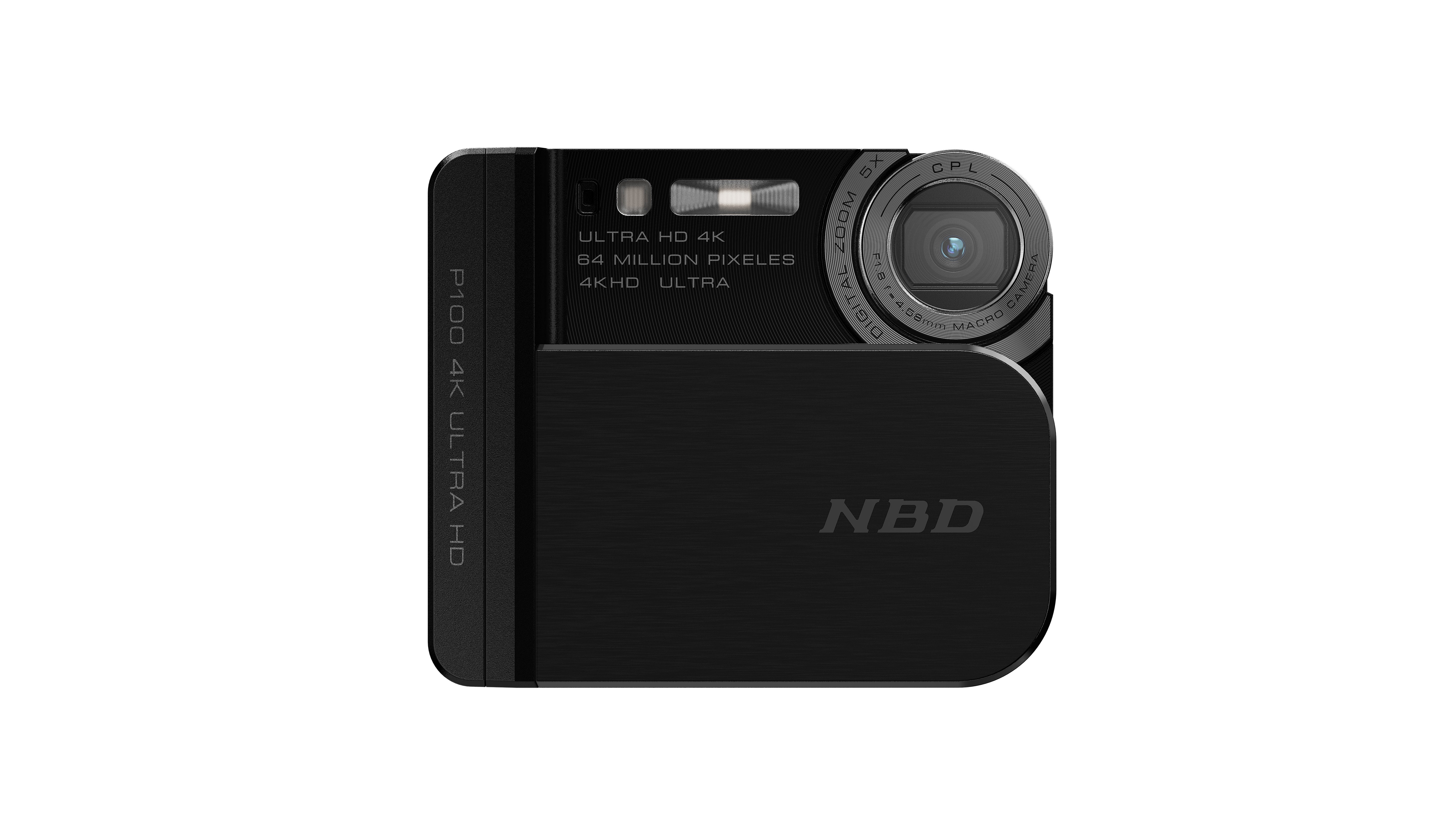 NBD 4K Pocket Camera, 64MP Ultra HD Digital Camera with 16X Zoom, Compact Portable Vlogging Camera for Travel & YouTube