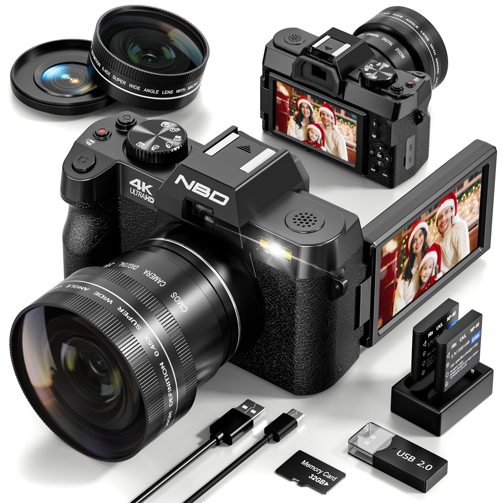 NBD 4Kカメラ コンパクトデジタルカメラ＆送料込み！ Amazon | NBD 4K 5600万画素デジタルカメラ 16倍ズーム AF 機能付き