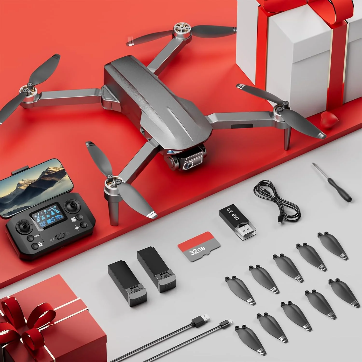 NBD 4K Drone with Camera for Adults, 52-Min Flight, 10,000FT Range, 249g Foldable FPV Quadcopter, 5G WiFi, Brushless Motor, Smart Return Home (Grey)