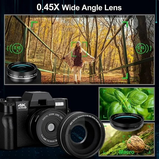 NBD Digital Camera for Photography 4K 48MP Vlogging Camera for YouTube with 32GB TF Card
