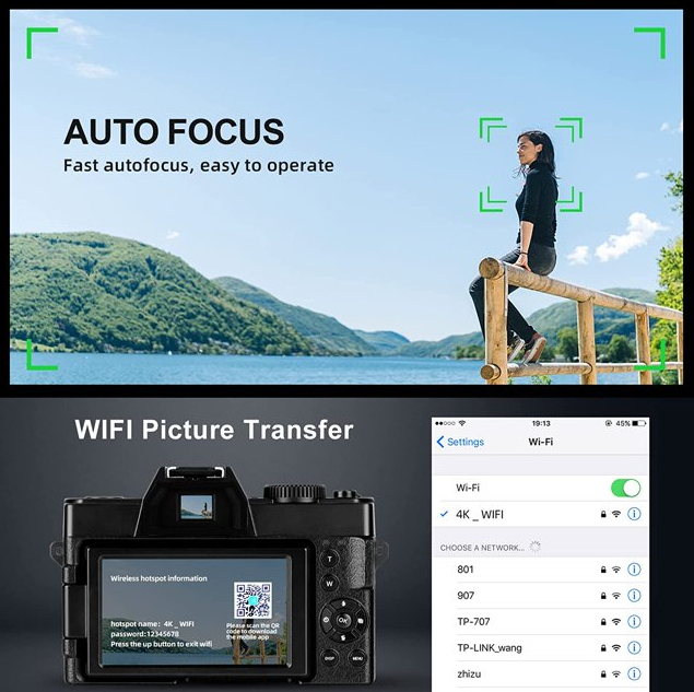 NBD Digital Camera for Photography 4K 48MP Vlogging Camera for YouTube with 32GB TF Card