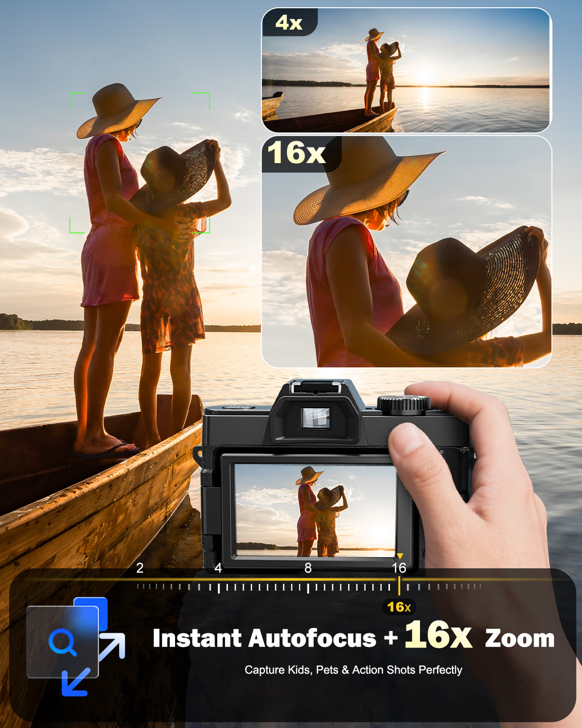 NBD 4K Digital Camera for Photography, 64MP Autofocus Vlogging Camera for YouTube with 32GB TF Card