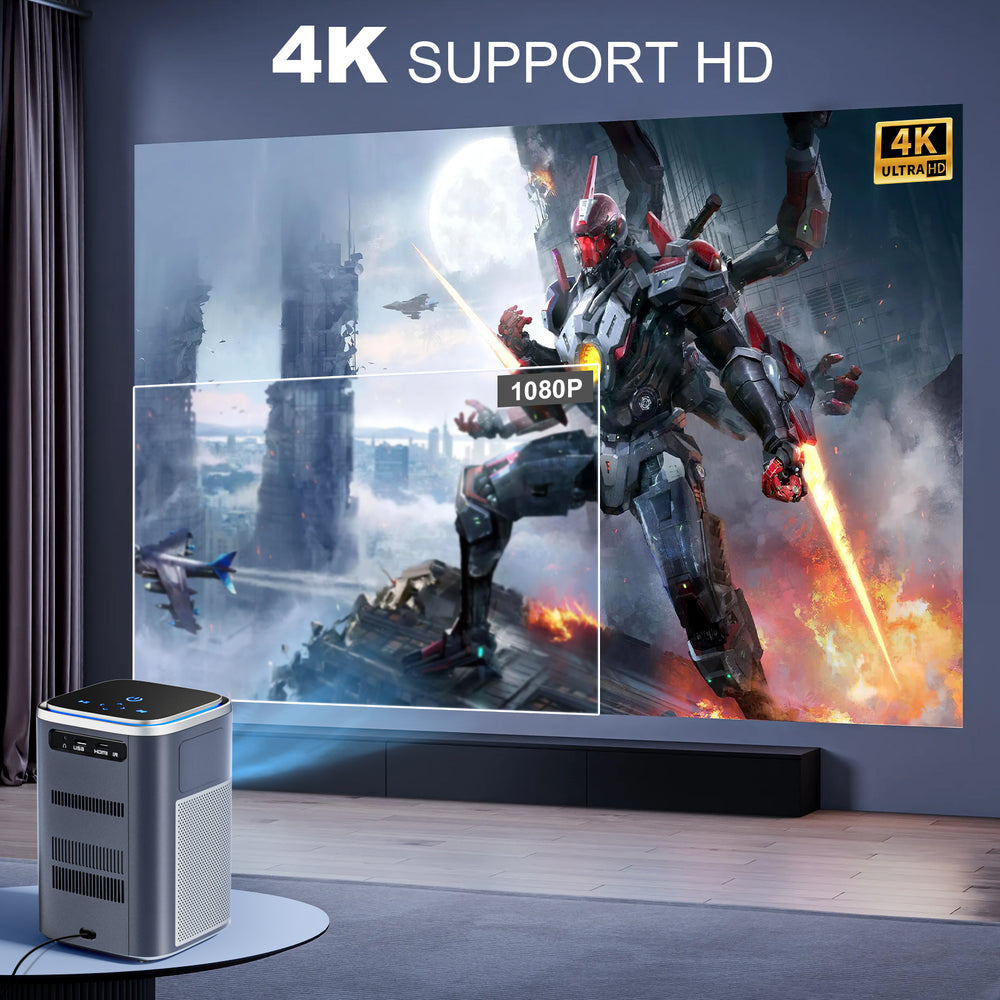 NBD Projector with 5G WiFi and Bluetooth,4K Support 600ANSI Native 108