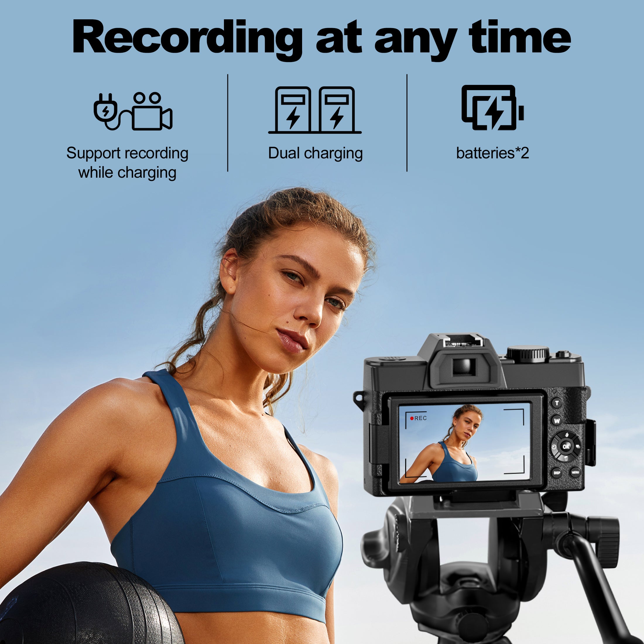 48MP Digital Camera for Photography, 4K Autofocus, WiFi & App Control, 16X Zoom, 2 Batteries, Wide-Angle & Macro Lens, 32GB Card