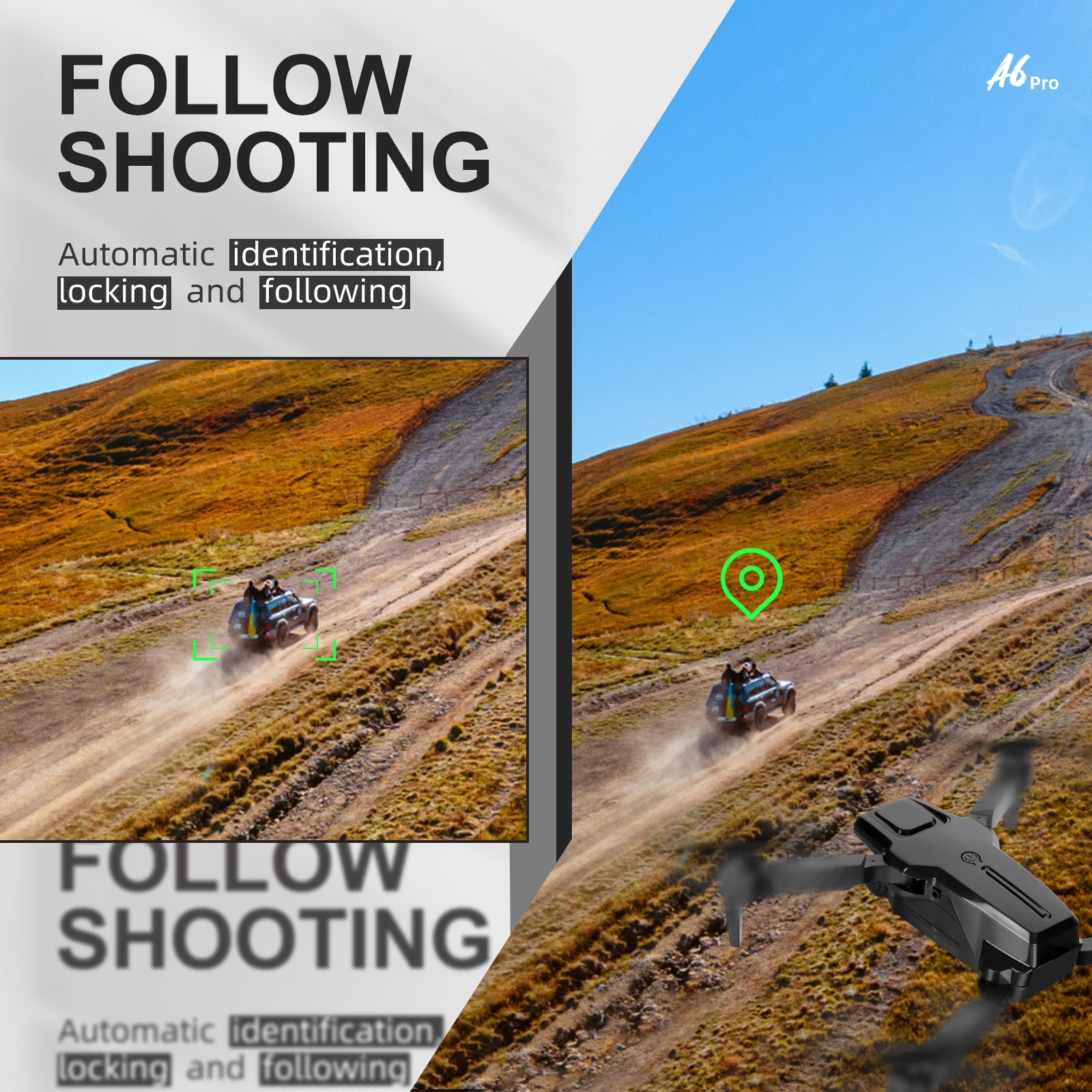 HHD A6 Pro GPS Drone for Beginners with 2K Camera, 2.4G Wifi Live Transmission, 40 Minutes Flight Time