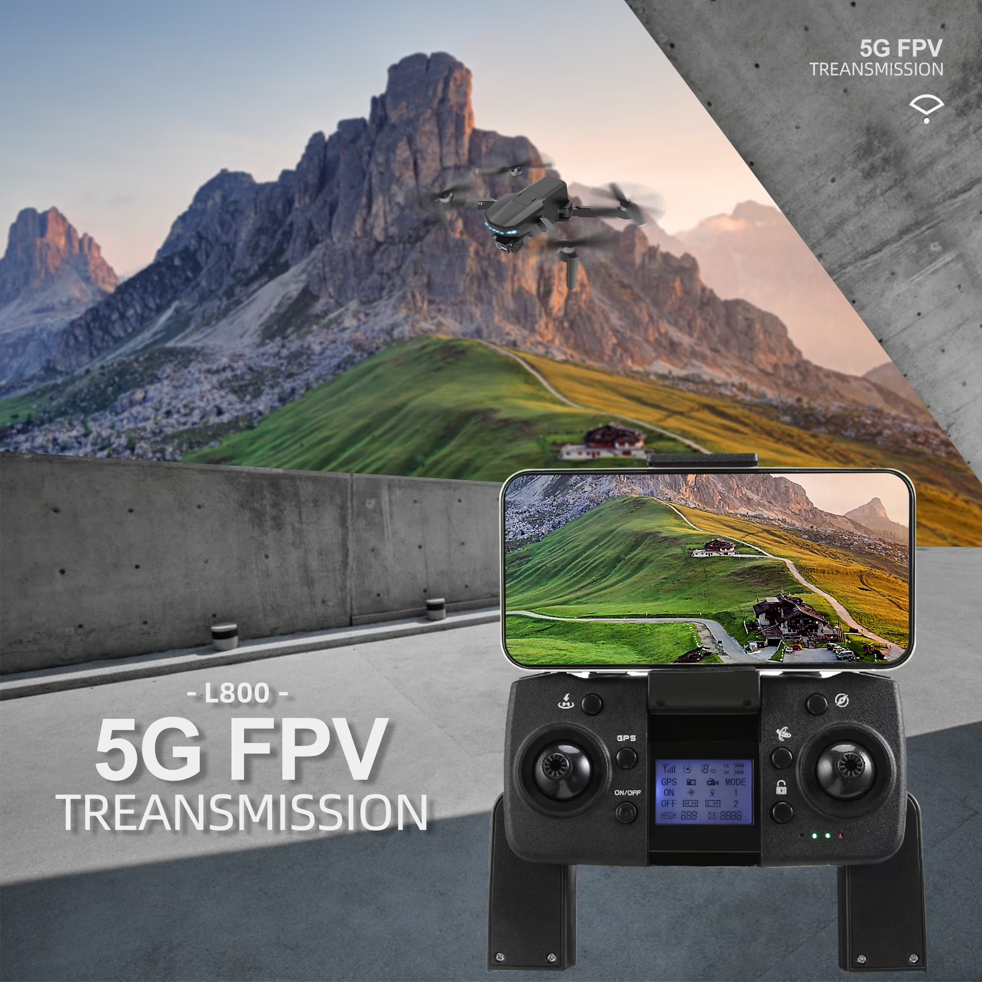 HHD Drone with Camera 4k for Adults,5G WiFi FPV Live Transmission, 50 Minutes Flight Time, Black