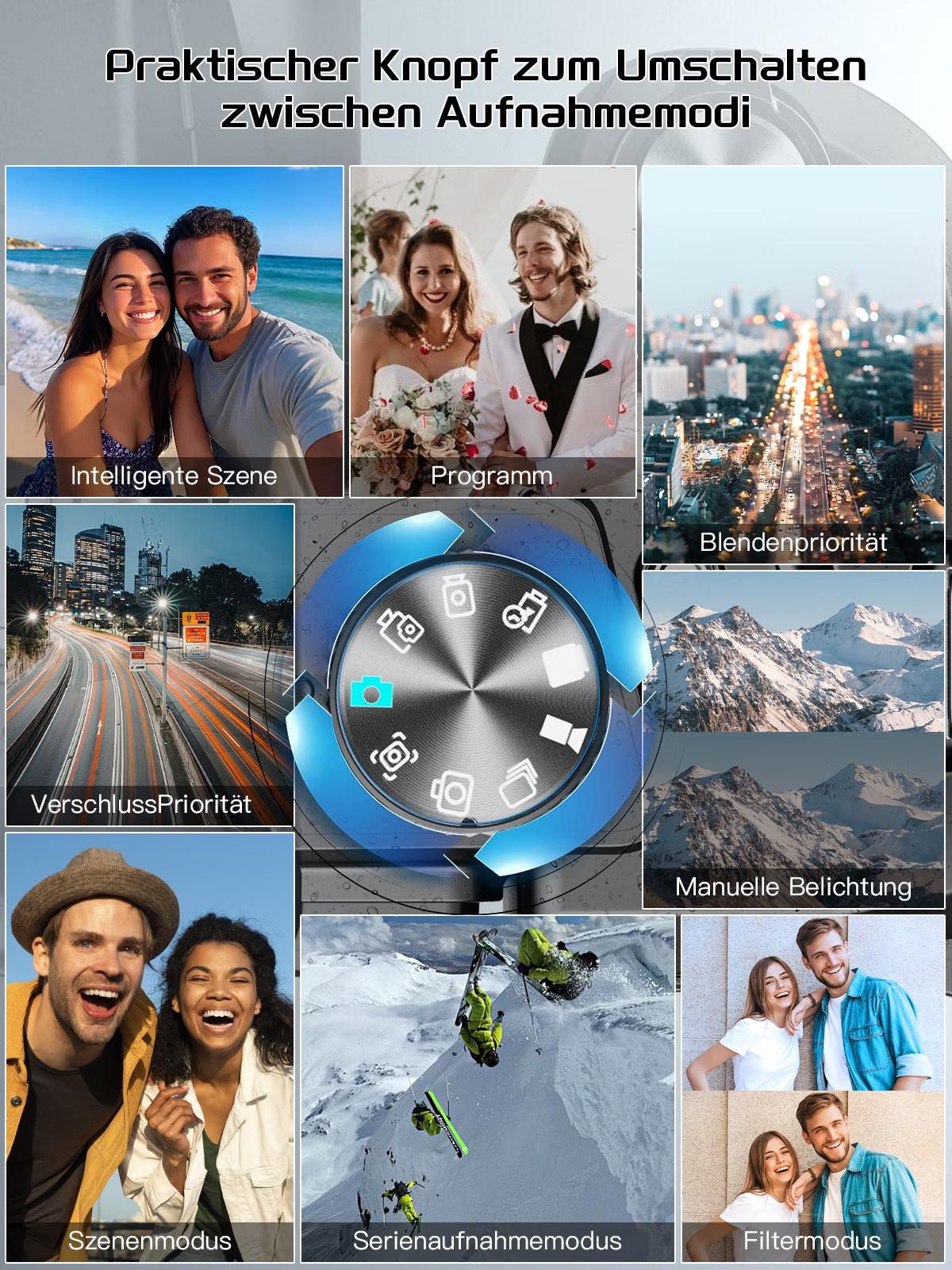 64MP 5K Autofocus Digital Vlogging Camera,WiFi App Control,16X Digital Zoom,Built-in Flash,2 Batteries & 32GB SD Card