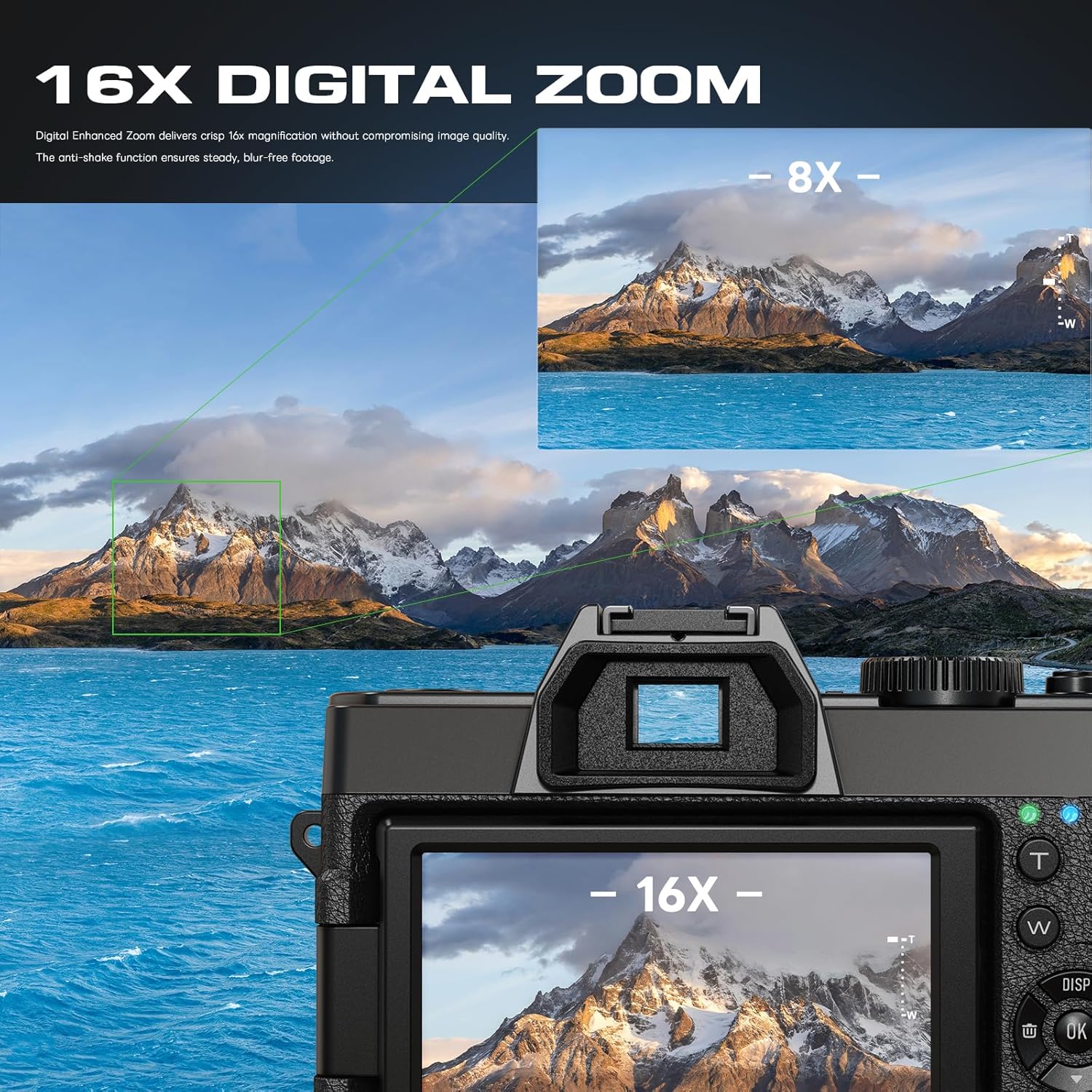 5K 64MP Digital Cameras for Photography, All-in-One Camera Kit for Beginners & Teens, with 32GB Card, Microphone, Filter Trio180° Flip Screen, 16X Zoom