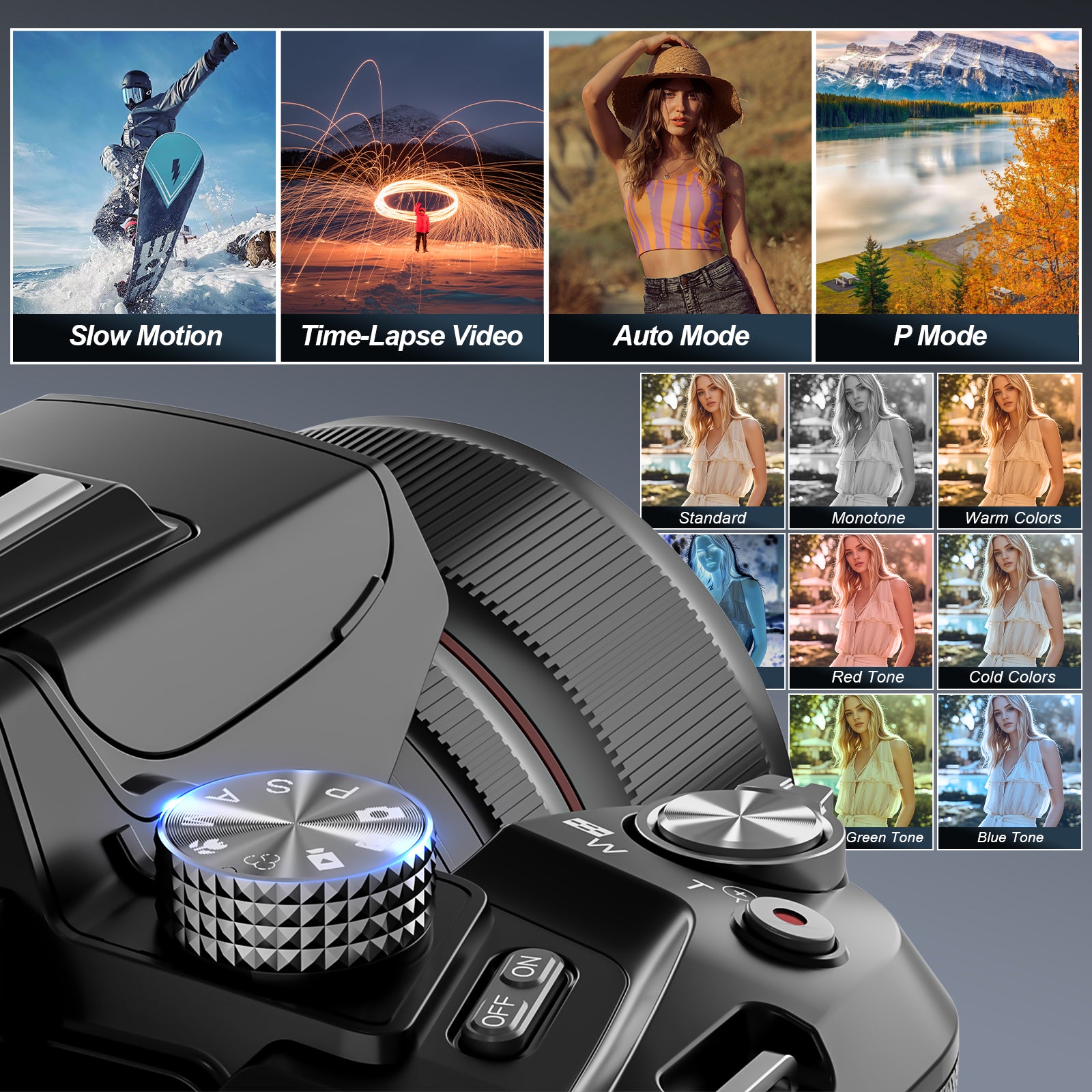 NBD Digital Camera 5K 64MP 16X Optical Zoom Camera for Photography with 32GB TF Card