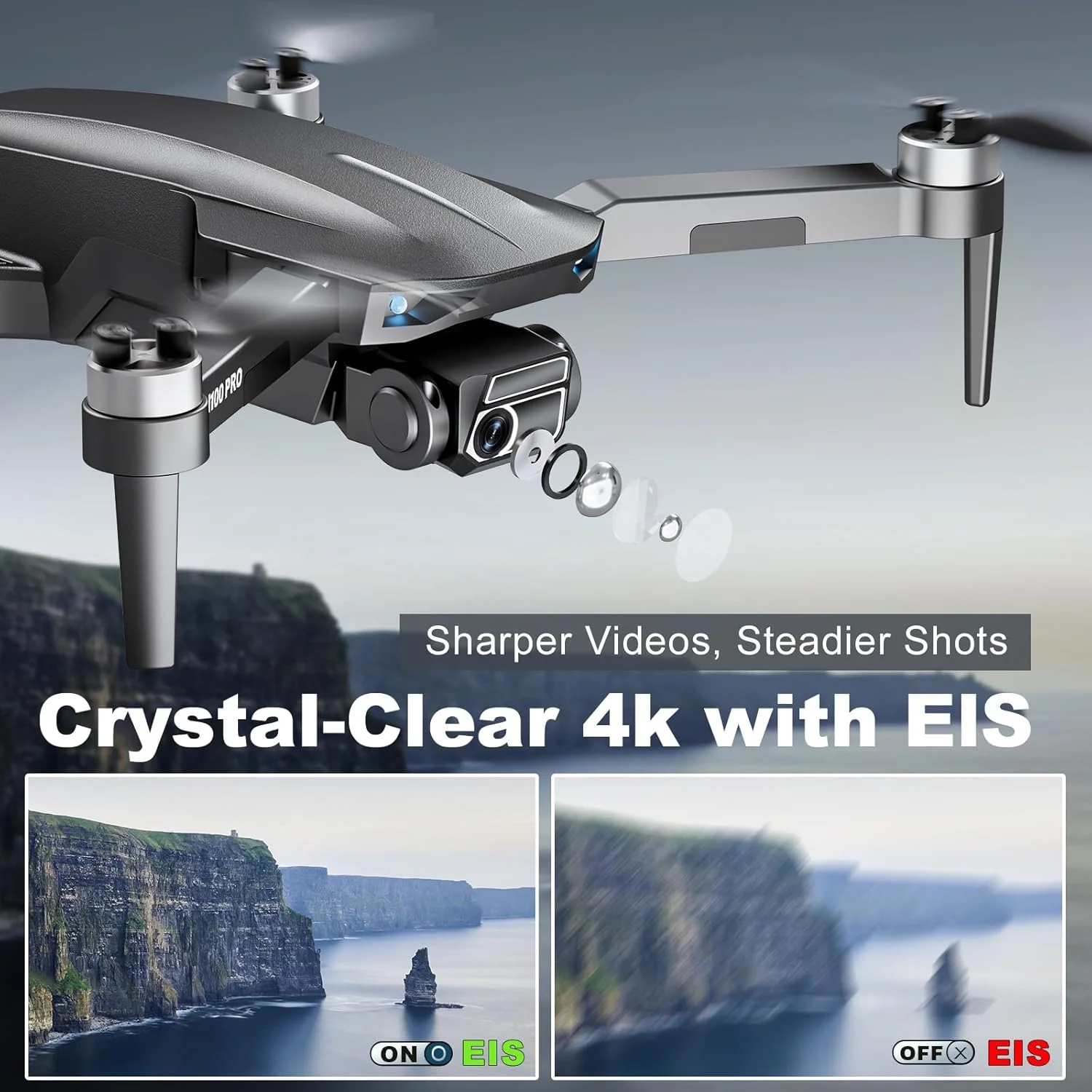 NBD 4K Drone with Camera for Adults, 52-Min Flight, 10,000FT Range, 249g Foldable FPV Quadcopter, 5G WiFi, Brushless Motor, Smart Return Home (Grey)