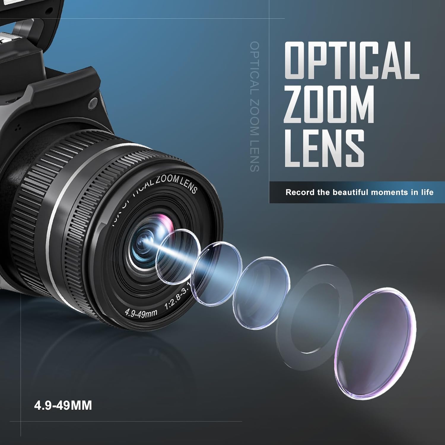 NBD 4K 64MP Digital Camera for Photography,40X Zoom Vlogging Camera for Youtube with 32GB SD Card