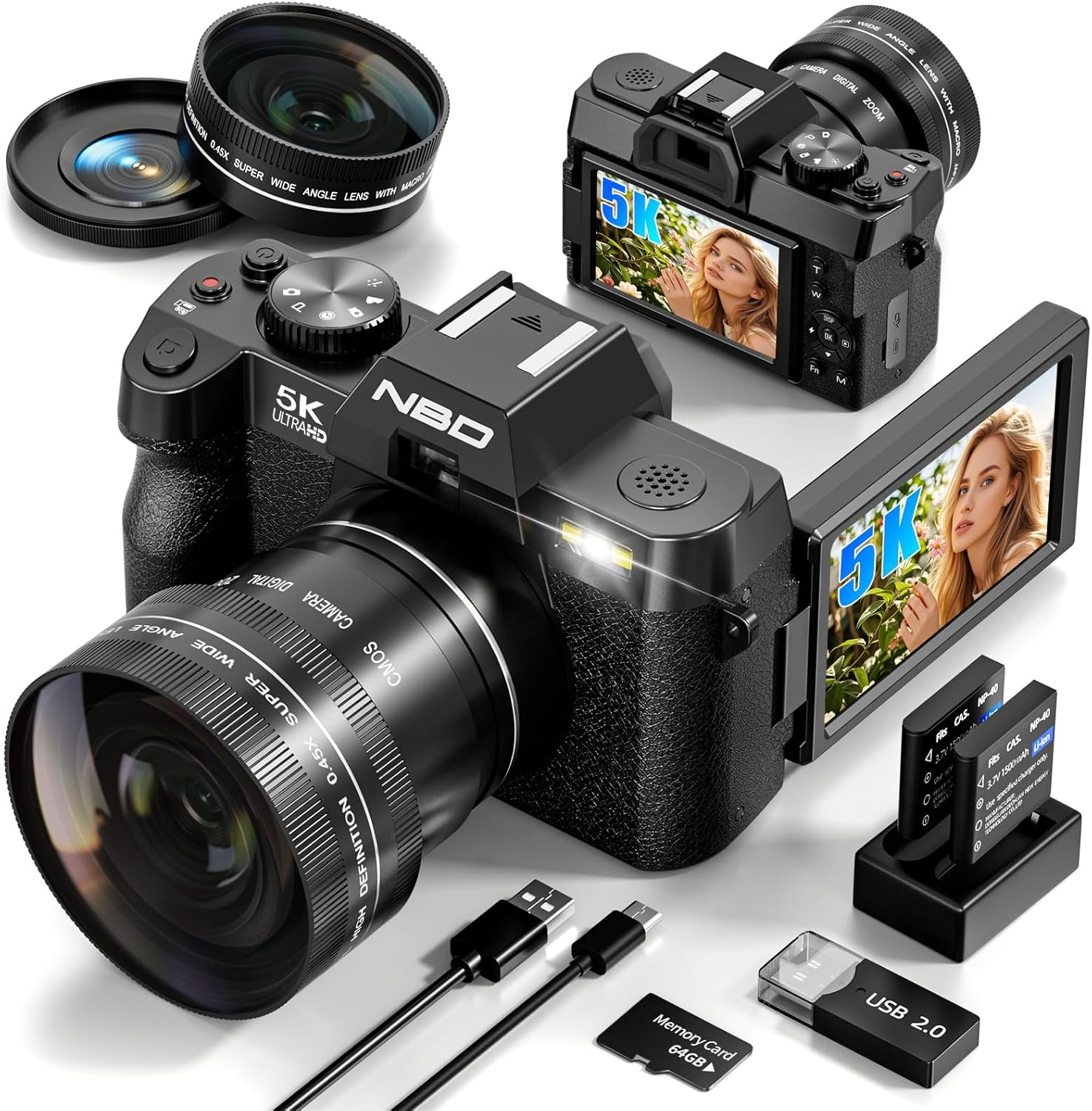 5K 24MP Digital Camera  With 32GB SD Card