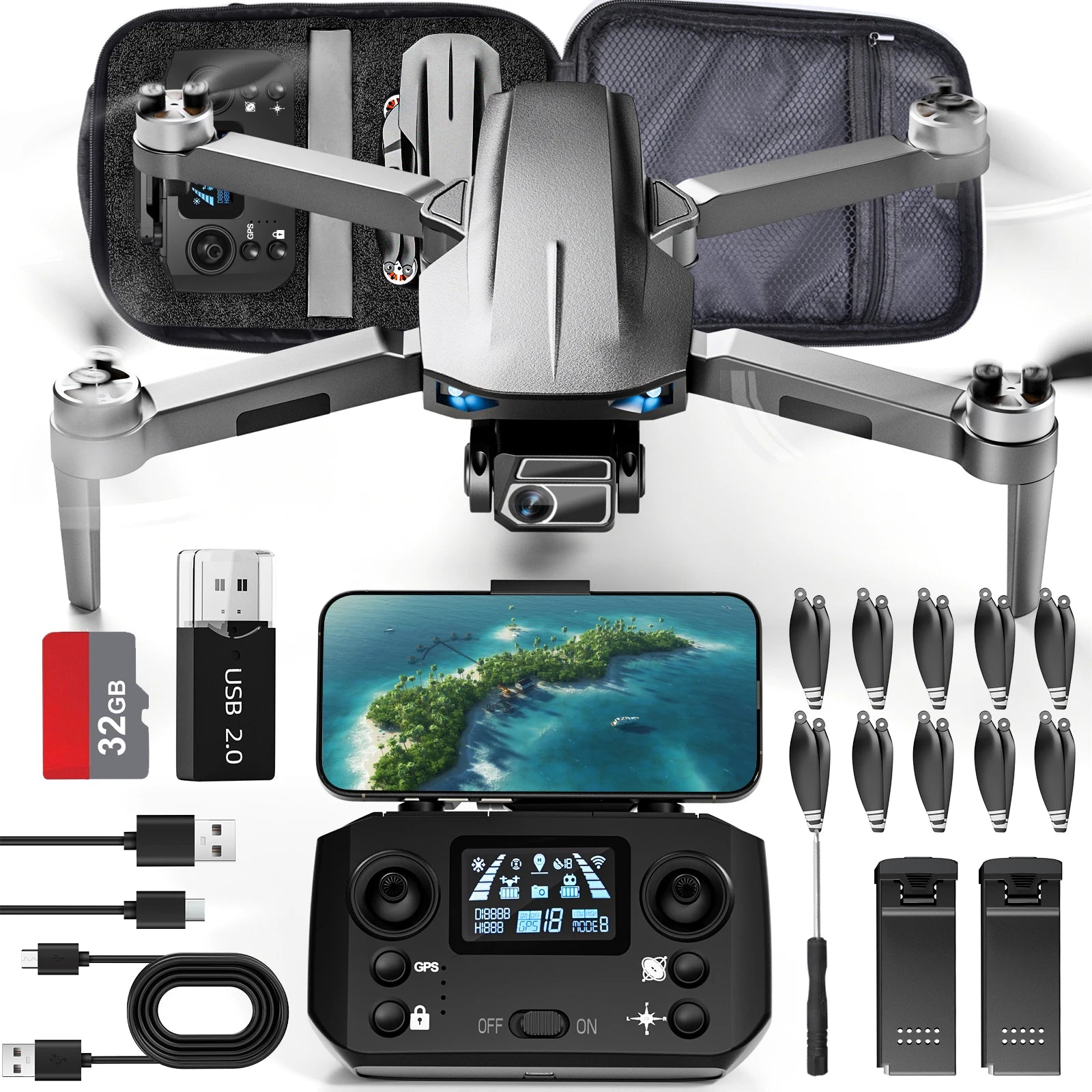 Drone With Camera 4K 3800 Feet 5G GPS Transmission