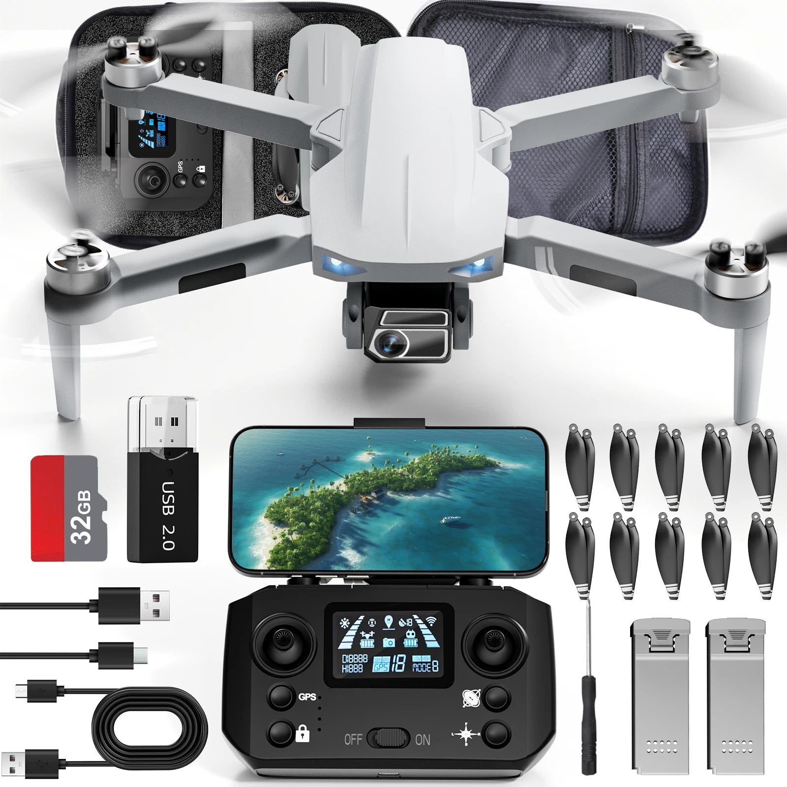 Drone With Camera 5K 3800 Feet 5G GPS Transmission